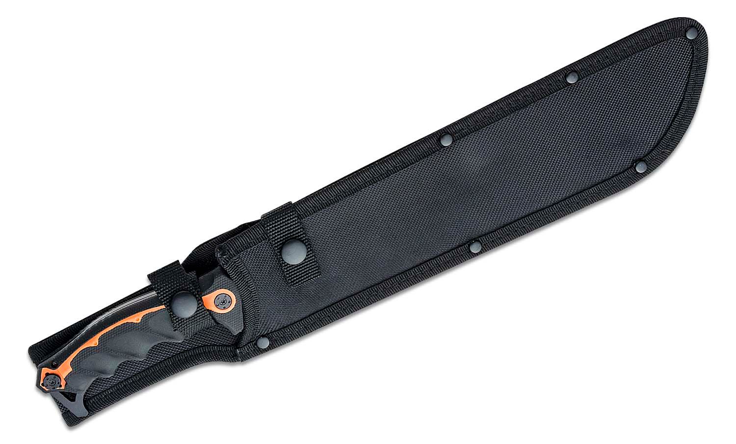 Boker Magnum CSB Latin Machete Fixed Blade Knife 11.65 Black Blade, Black  Rubberized Handles, Nylon Sheath - KnifeCenter - 02RY691