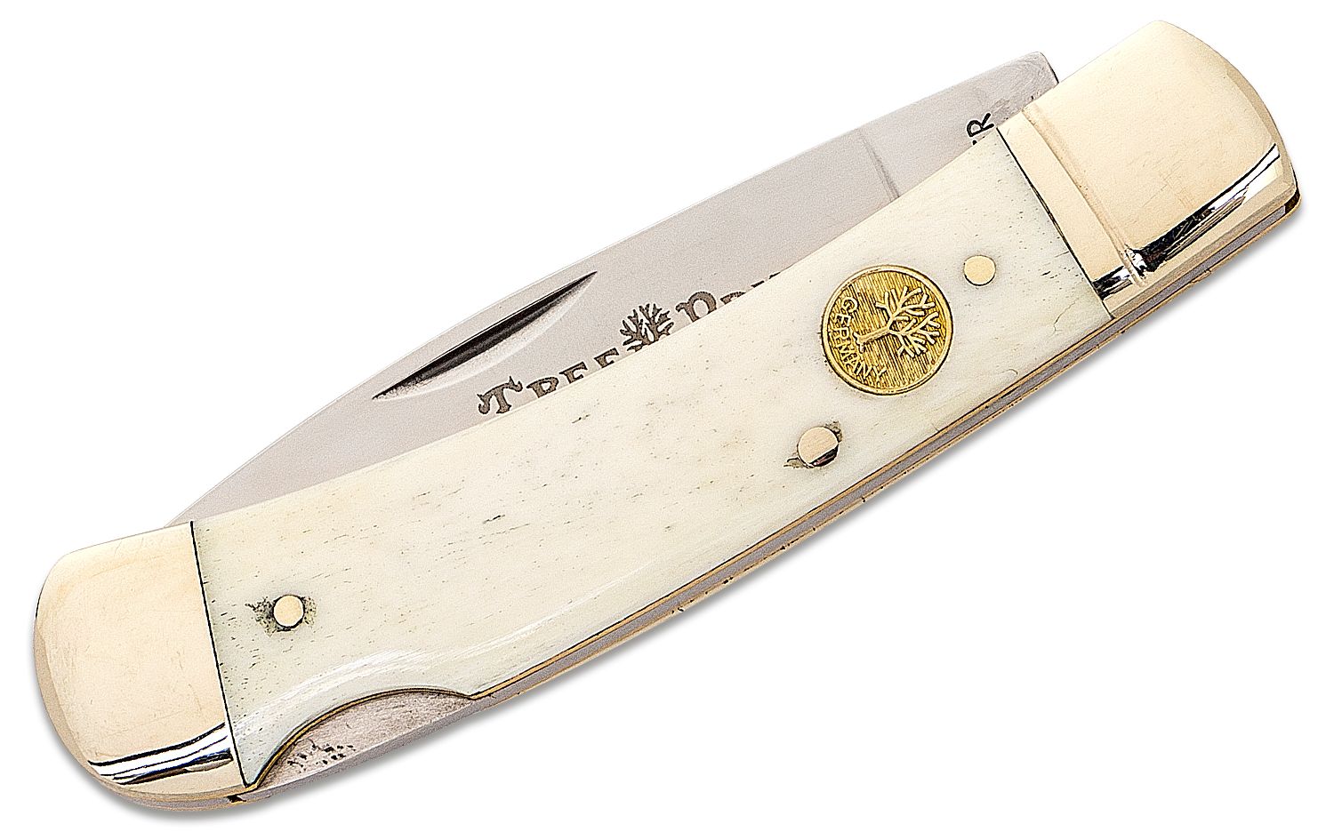 Boker Traditional Series Gentleman's Lockback White Bone Handles 3.75  Closed - KnifeCenter - 110250WB - Discontinued