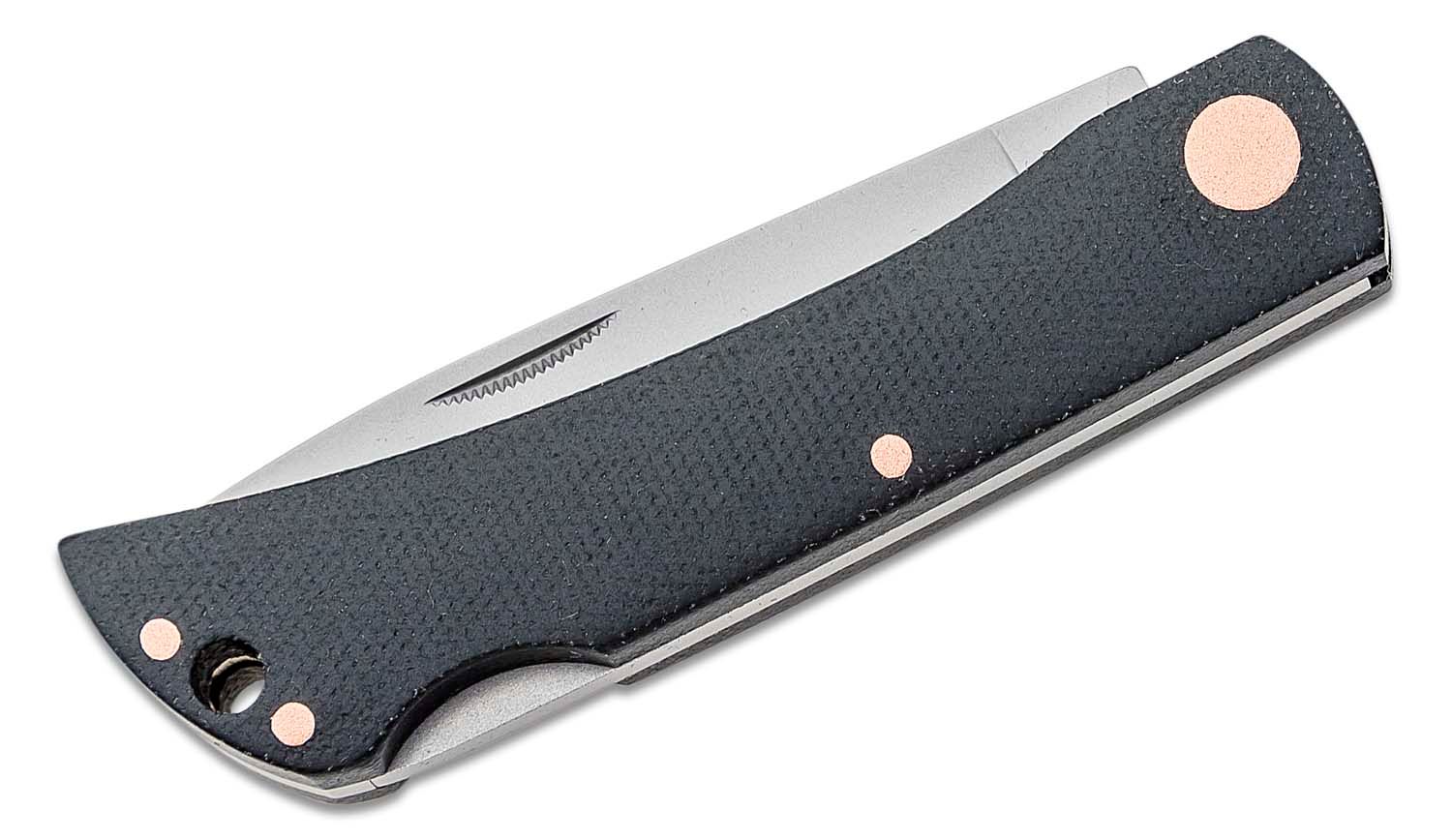 Boker Rangebuster Black Copper Folding Knife 3.03 N690 Gray Blade, Black  Micarta Handles with Copper Accents - KnifeCenter - 112914