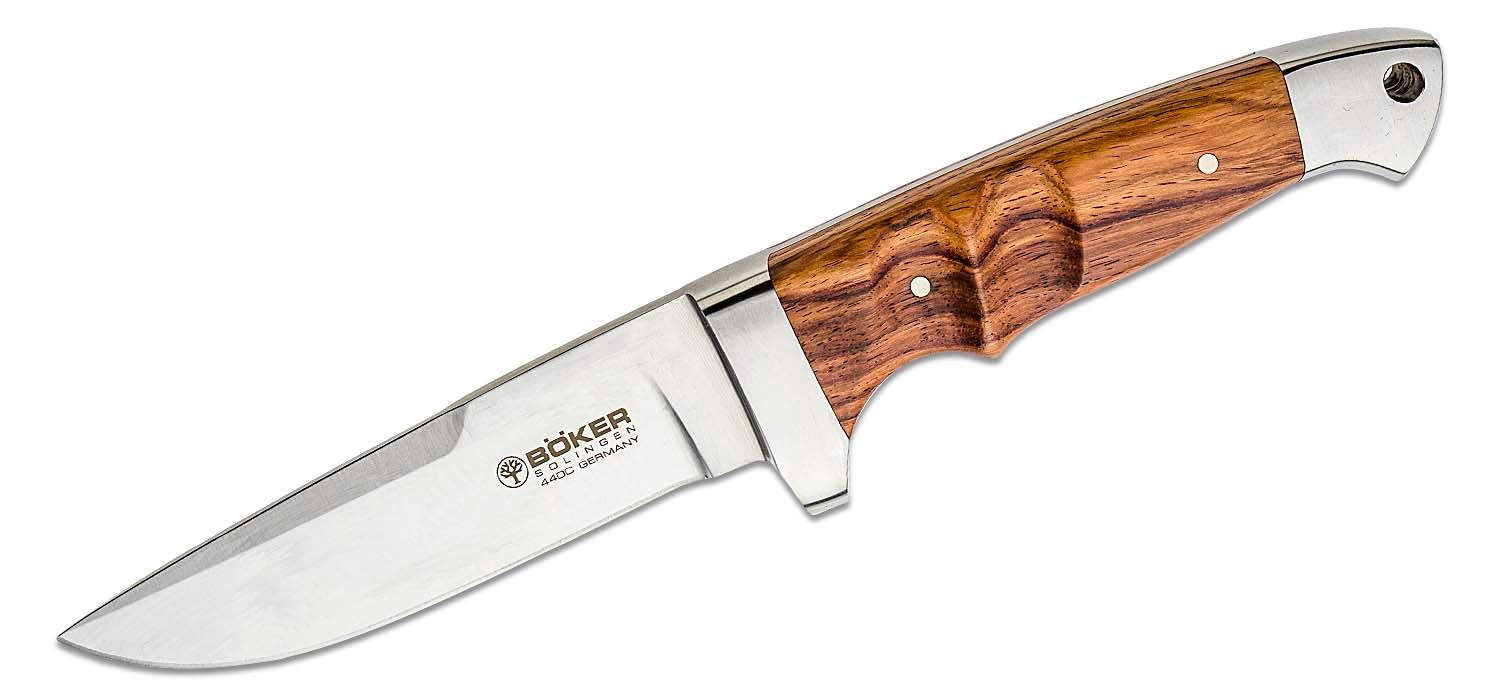 Boker Vollintegral 2.0 Fixed 4.65 Satin Blade, Rosewood Handles, Leather  Sheath - KnifeCenter - 121585