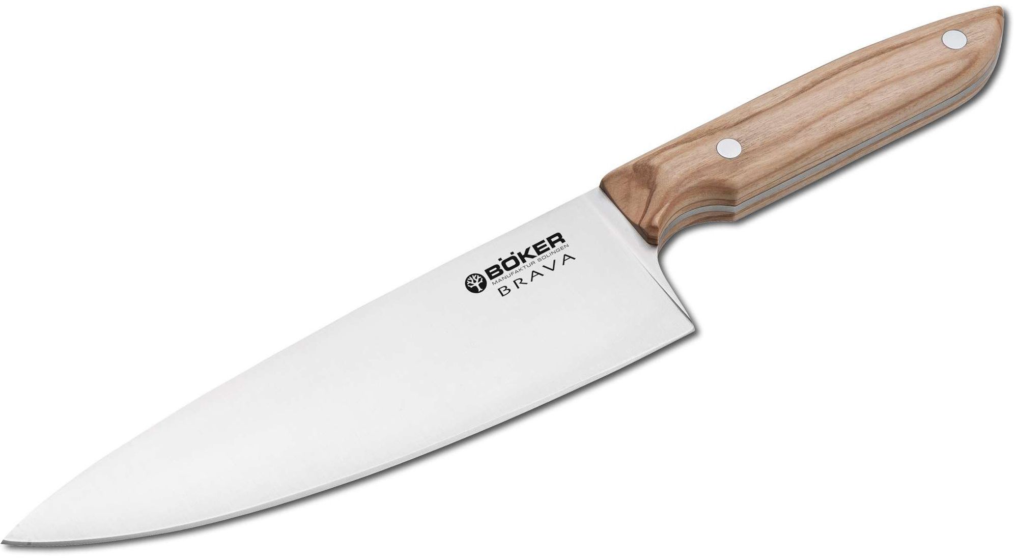 Boker Cottage-Craft Large Chef's Knife 8.66 inch C75 Carbon Steel Satin  Blade, Plum Wood Handles