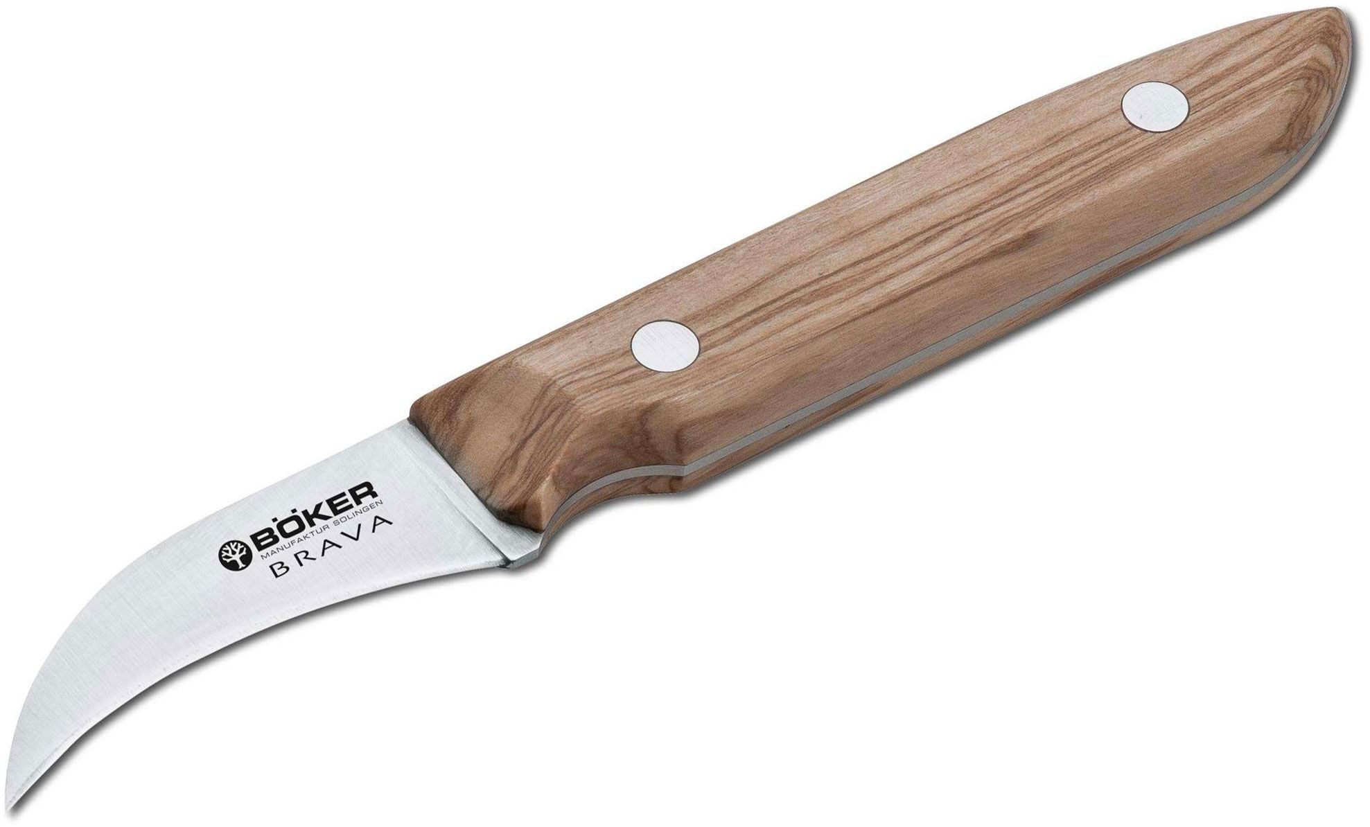 Boker Cottage-Craft Large Chef's Knife 8.66 inch C75 Carbon Steel Satin  Blade, Plum Wood Handles