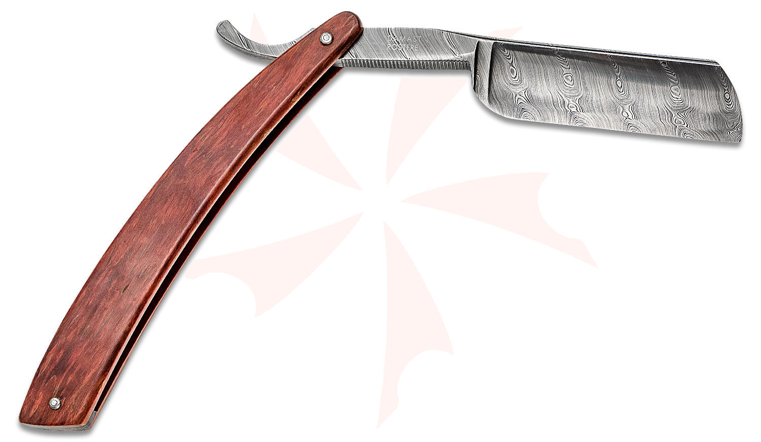 Boker Damascus Curly Birch Straight Razor 6/8