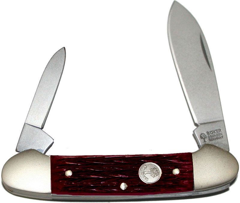 Boker Jigged Red Bone Canoe 3-5/8 Closed - KnifeCenter - 200JRB -  Discontinued