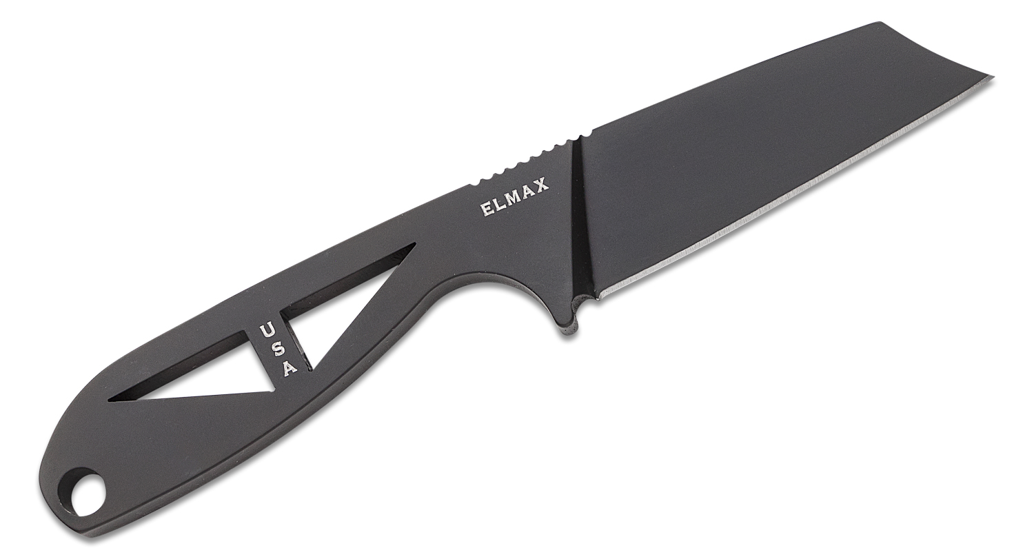 Bradford Knives GCleaver Fixed Blade Neck Knife 2.875" Elmax Black DLC