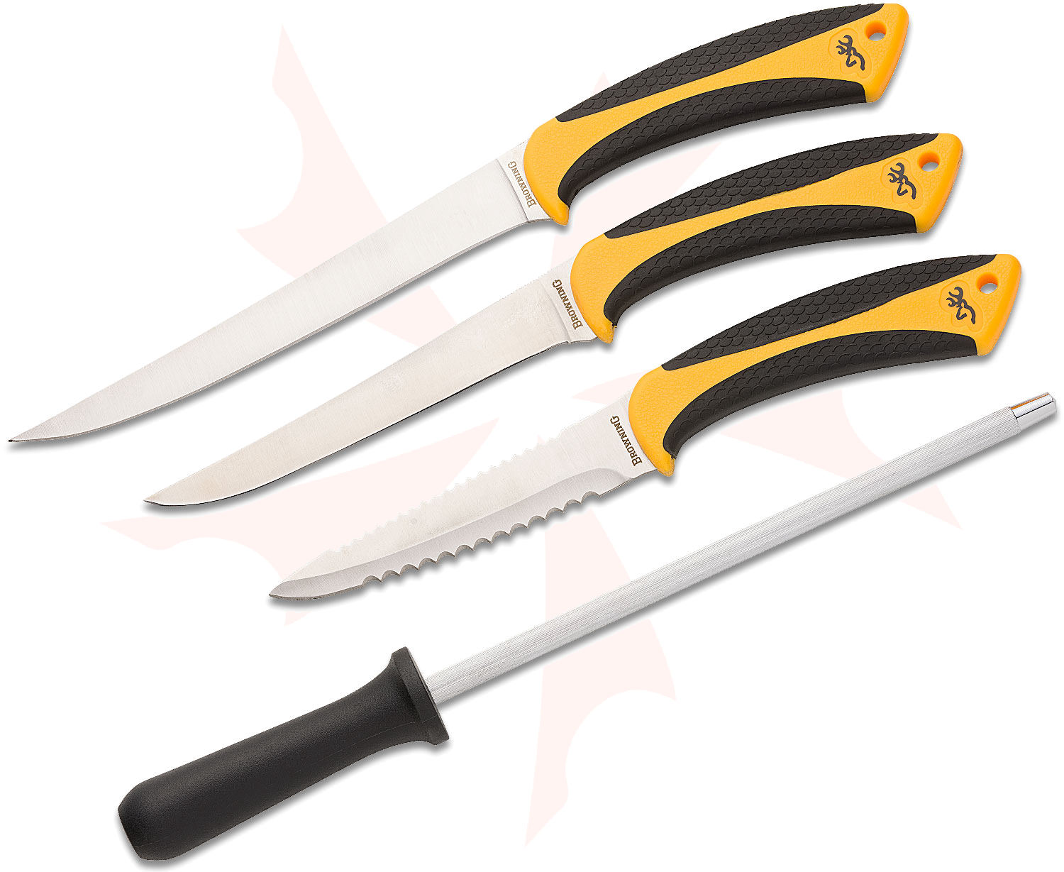 Wild Fish 5-Piece Fillet Knife Set - 9, 7.5, 6 Inch Knives With Sharpener & Case