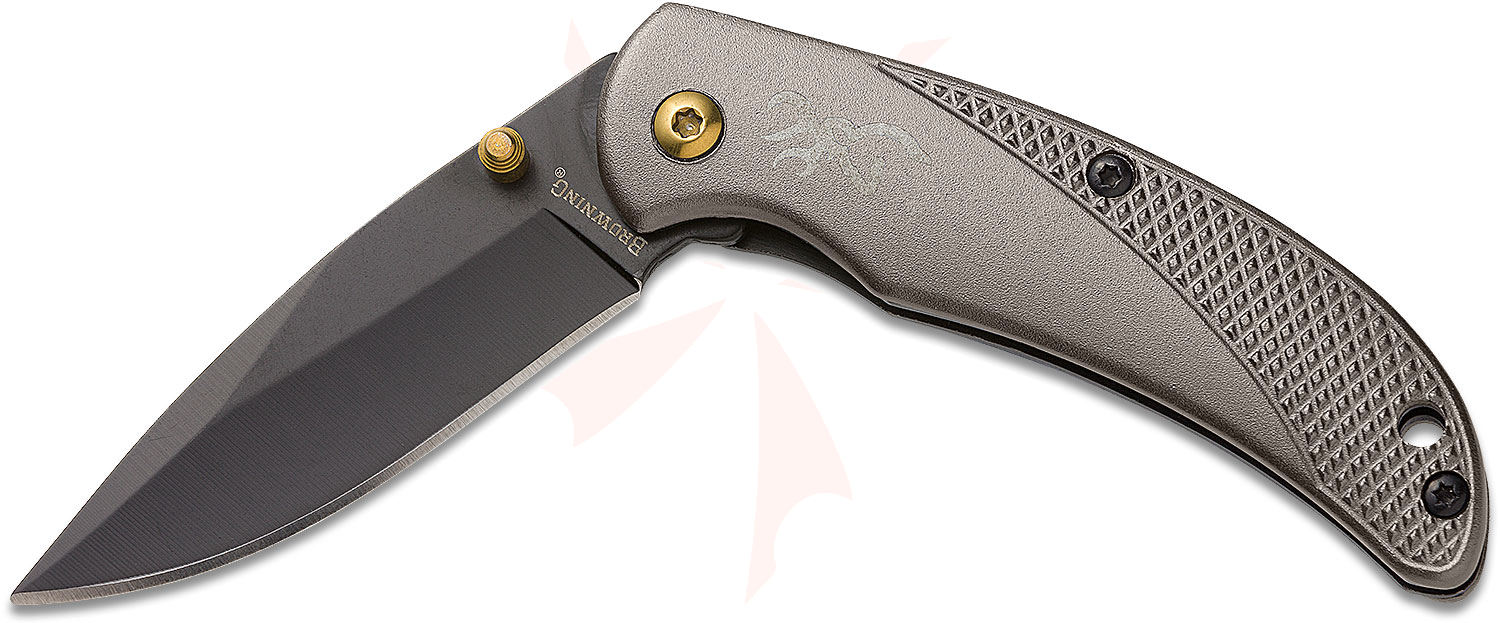 Browning Prism III Folding Knife 2.38" Black Drop Point Blade, Carbon