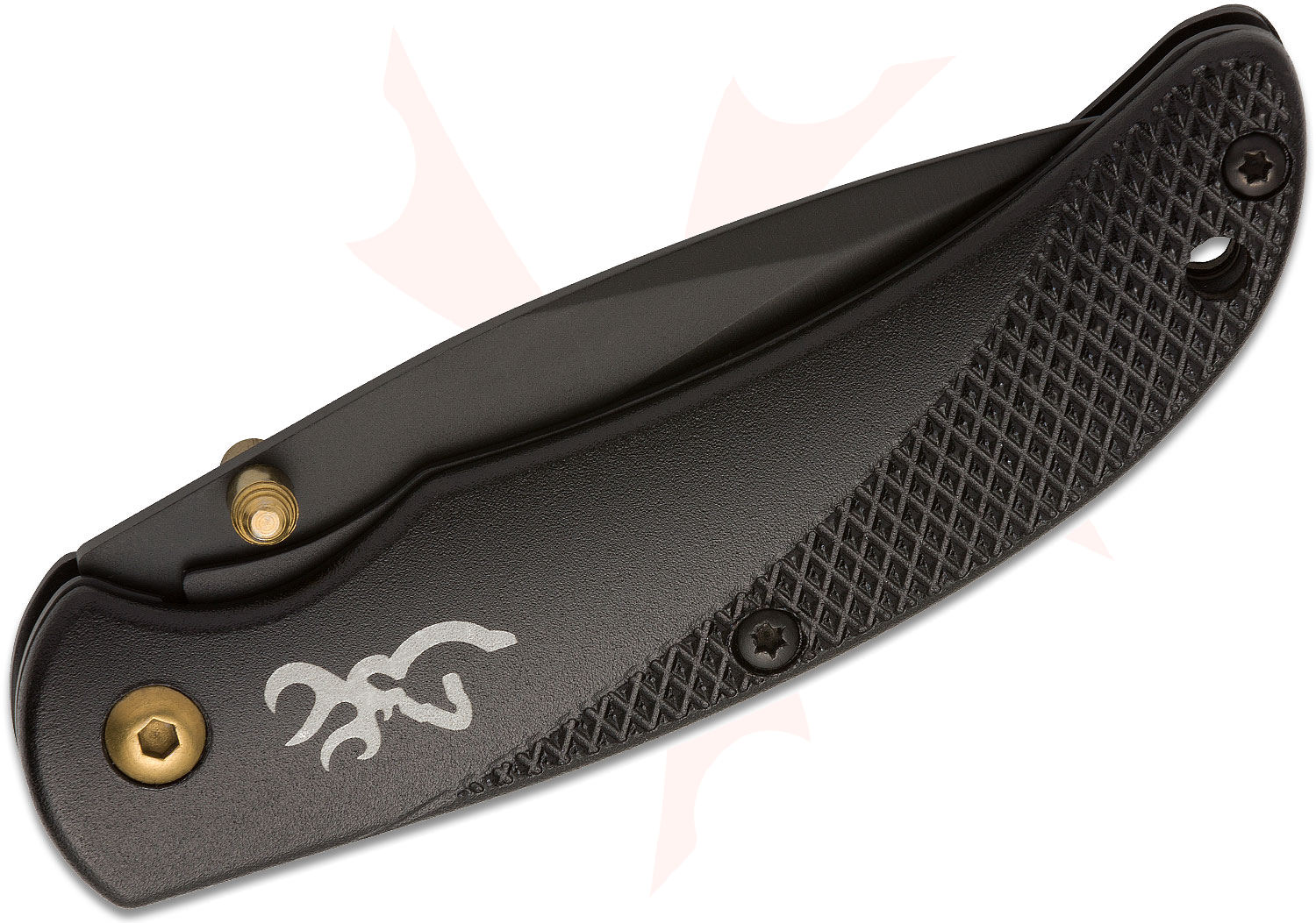 Browning Prism III Folding Knife 2.38" Black Drop Point Blade, Black