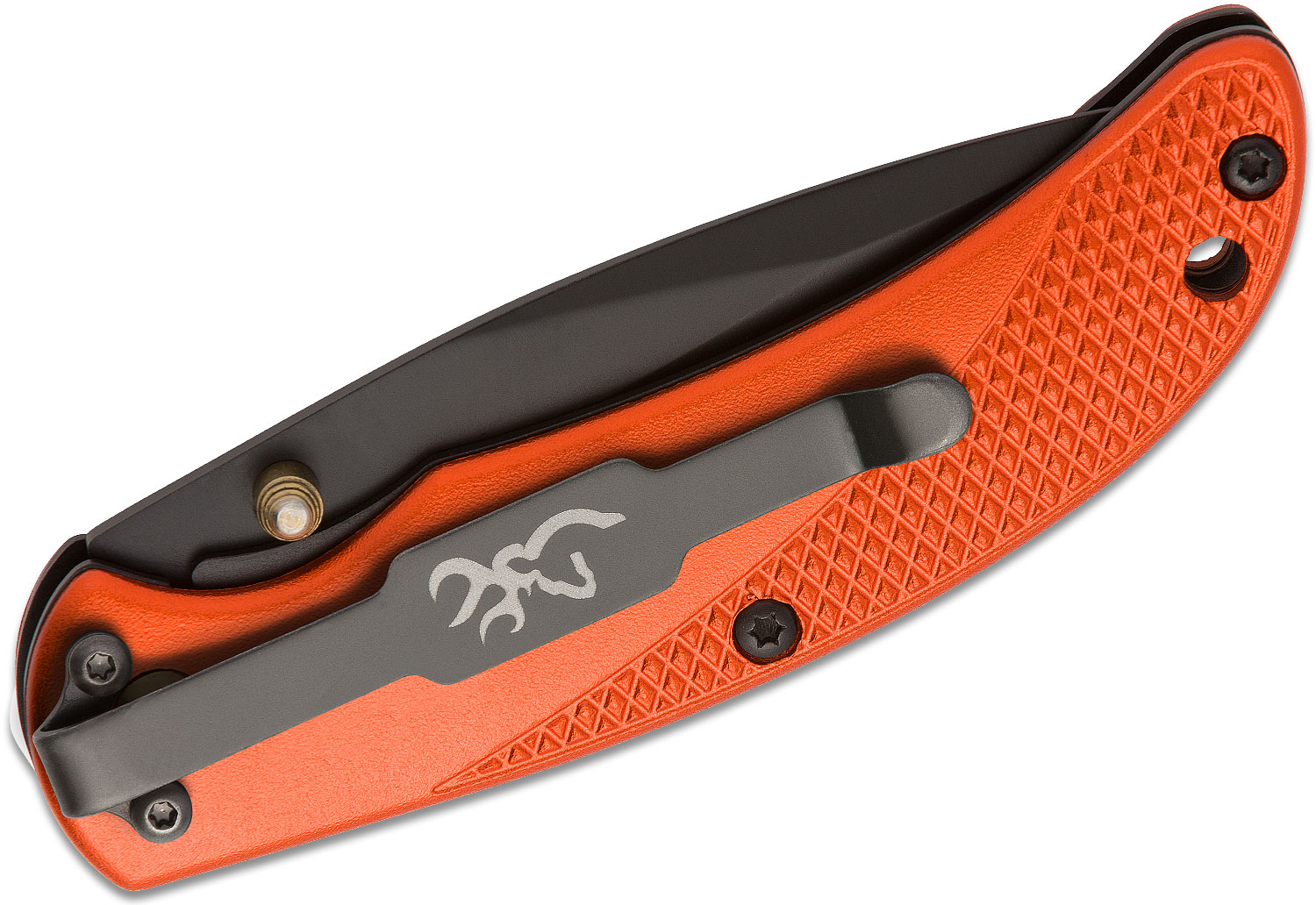 Browning Prism III Folding Knife 2.38" Black Drop Point Blade, Orange