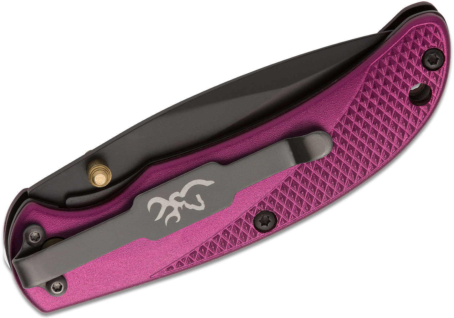 Browning Prism III Folding Knife 2.38" Black Drop Point Blade, Plum