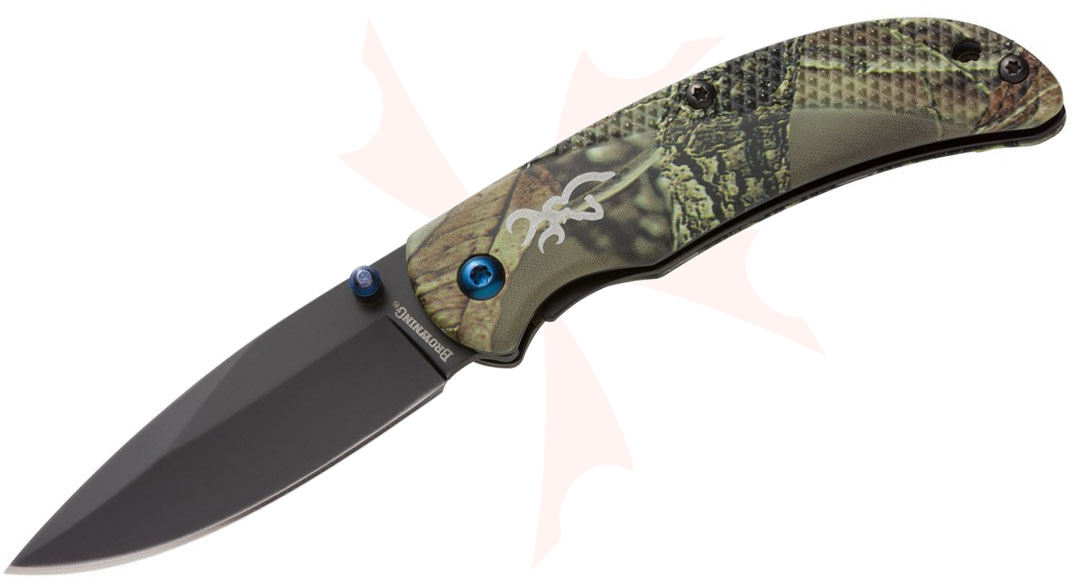 Browning Prism III Folding Knife 2.38" Black Drop Point Blade, Camo