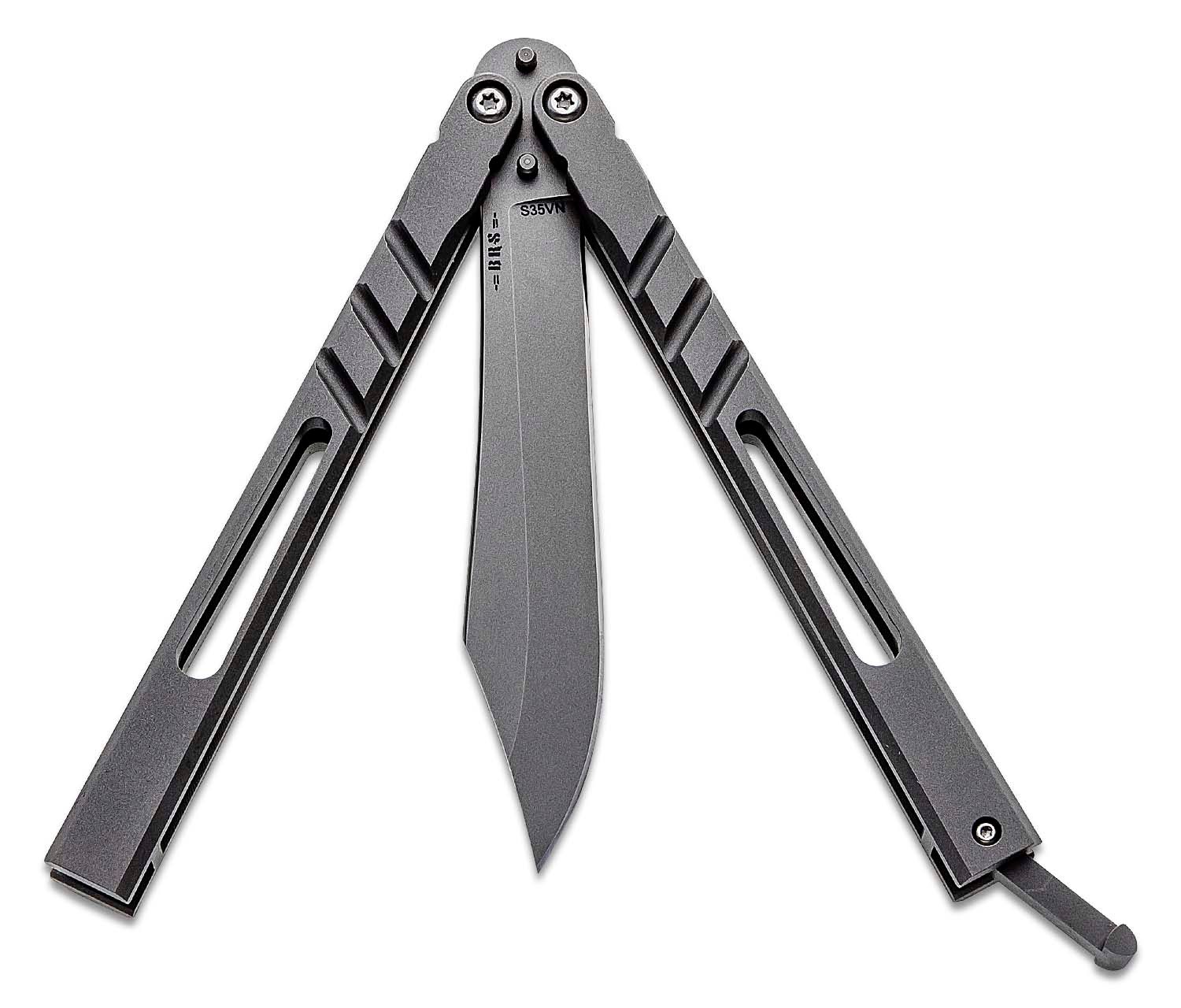 BRS Alpha Beast AB Sandwich Titanium Handle D2 Blade Butterfly Trainer  Knife Bushing System Free Swinging Pocket Knife From Kershaw, $84.94