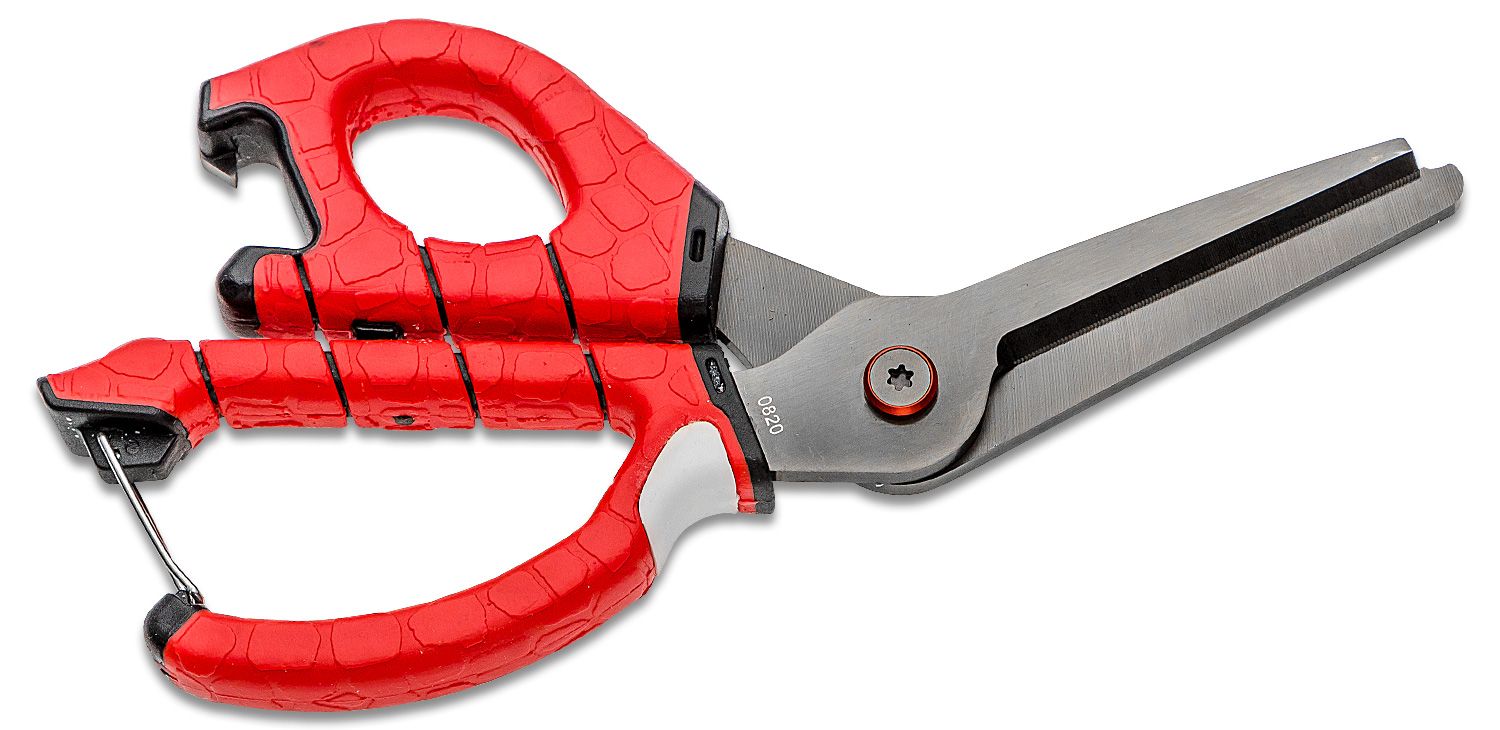 Bubba Blade Large Fishing Shears, 8.5 Overall, Red TPR Handles, Molded  Polymer Sheath - KnifeCenter - 1099915 - Discontinued