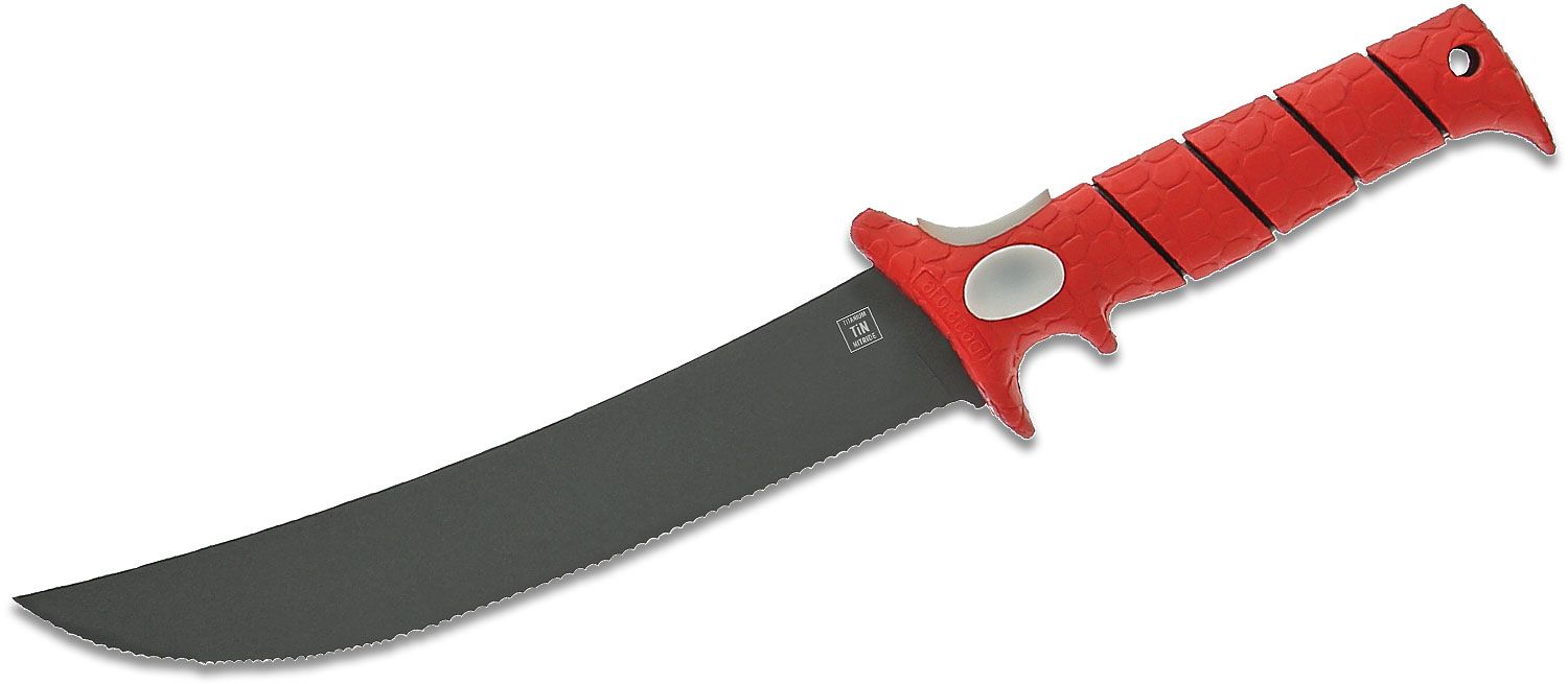 Bubba Blade Flex Fillet Knife 9 Black Serrated Blade, Red TPR