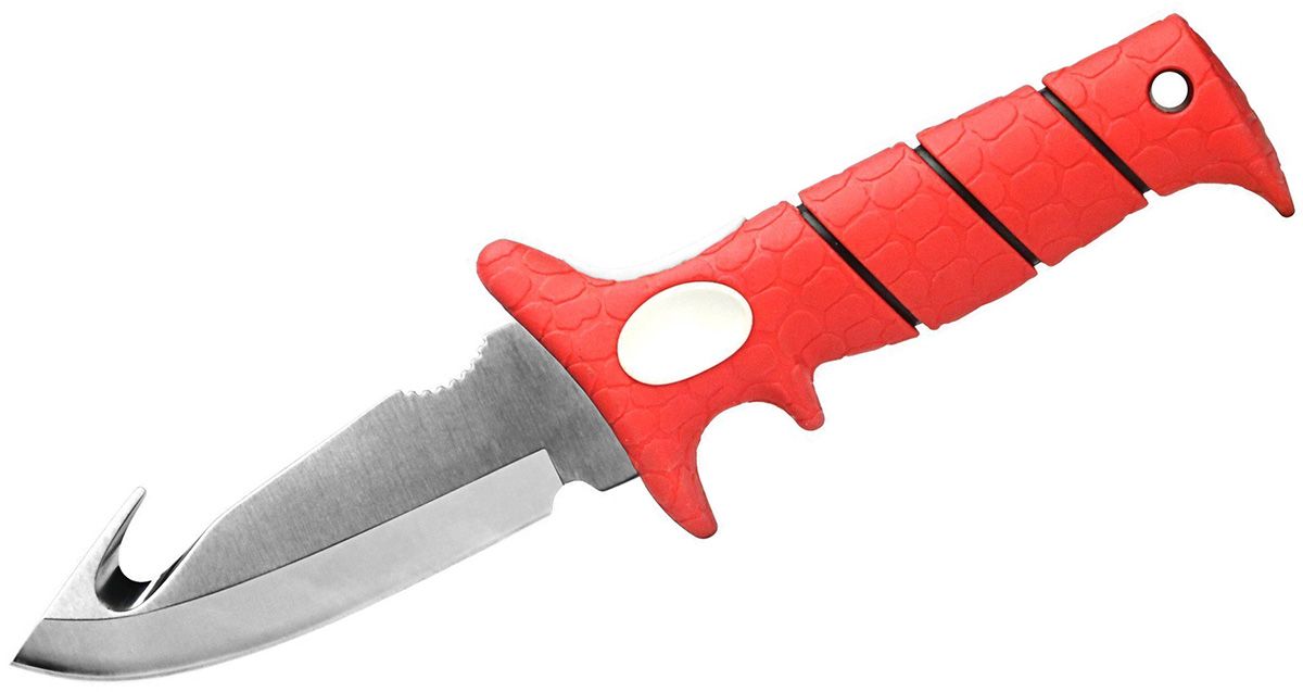 Bubba Blade Skinning Fixed Blade Knife 4 Satin with Gut Hook, Red