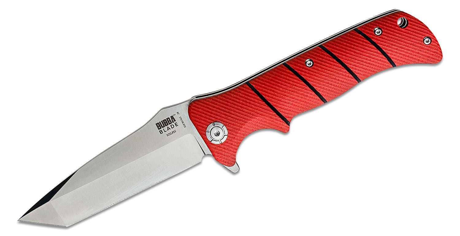 Bubba Blade Sculpin Flipper Knife 3.75 Satin Plain Tanto Blade