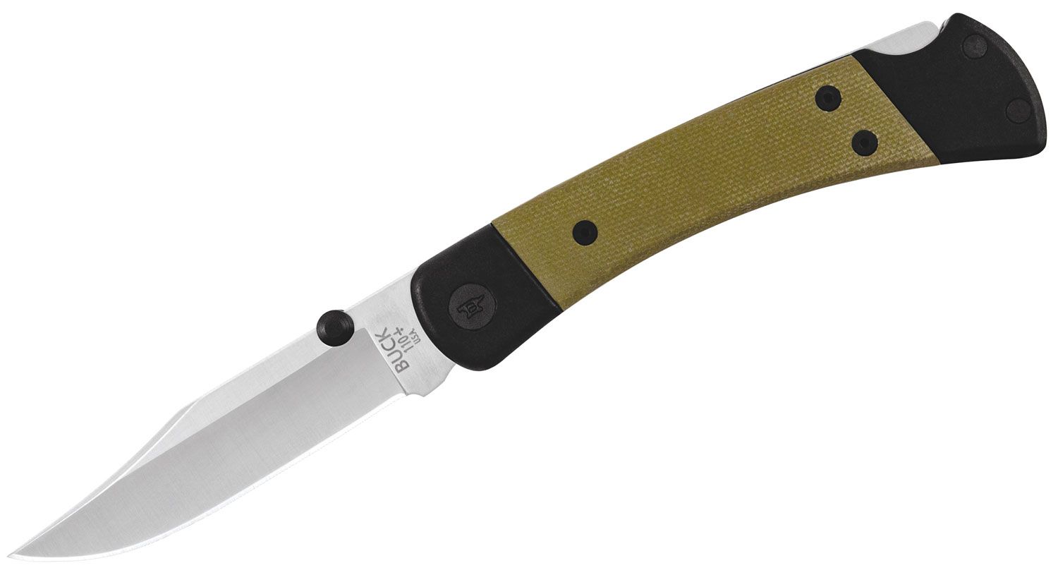 Luidruchtig Tulpen Voetganger Buck 110 Hunter Sport Folding Knife 3.75" S30V Plain Blade, Black Aluminum  Handles with Green Micarta Inlays - KnifeCenter - 13294