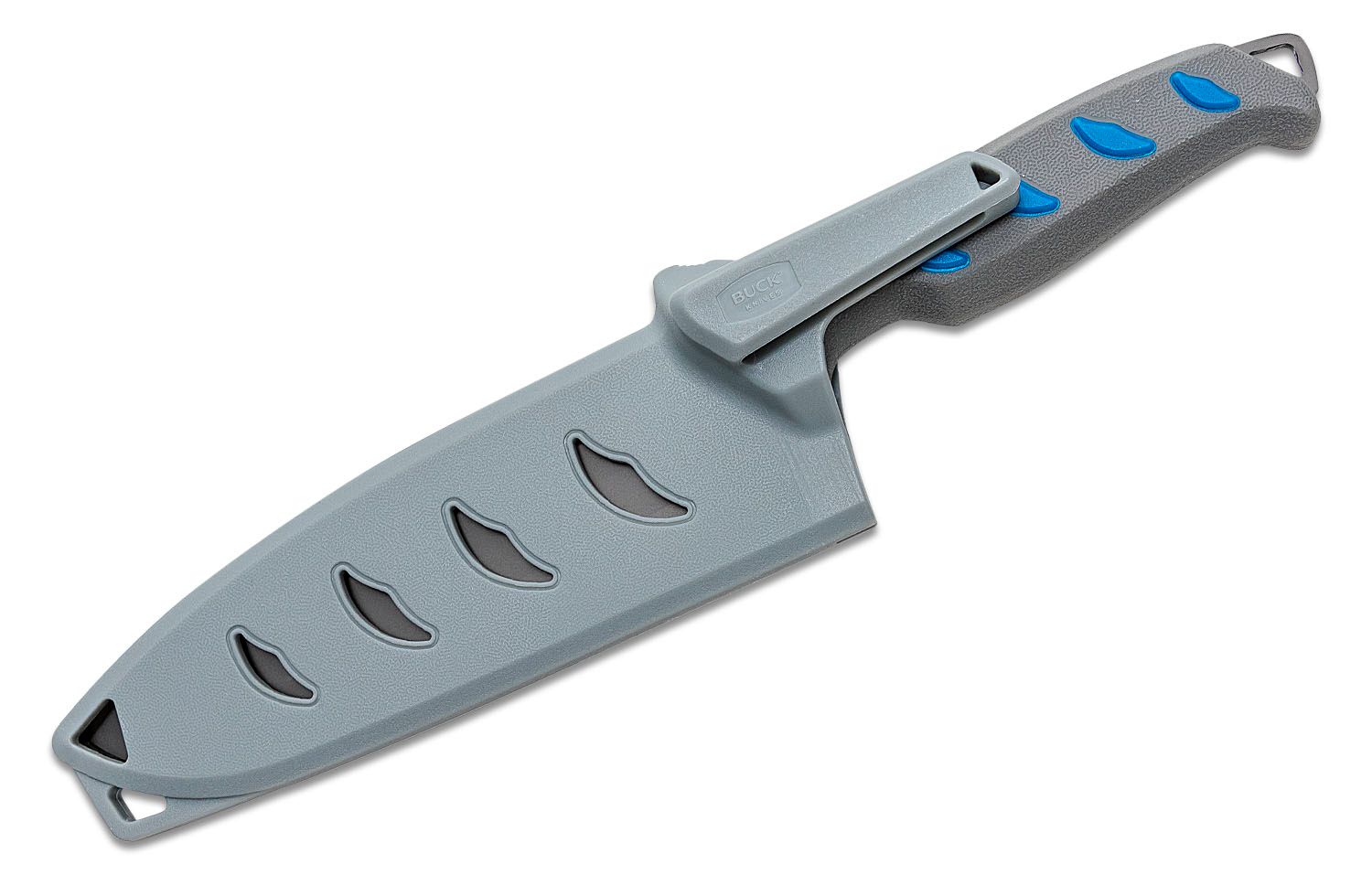 Buck 0150BLS Hookset Cleaver Salt Water Knife 6 5Cr15MoV Titanium Coated  Blade, Blue Polypropylene and Rubber Overmold Handles, Plastic Sheath -  KnifeCenter - 13281