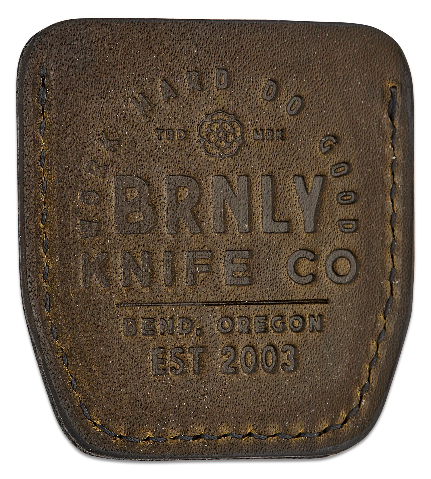 Lucas Burnley GSD Distressed Brown Leather Cypop Cozie - KnifeCenter