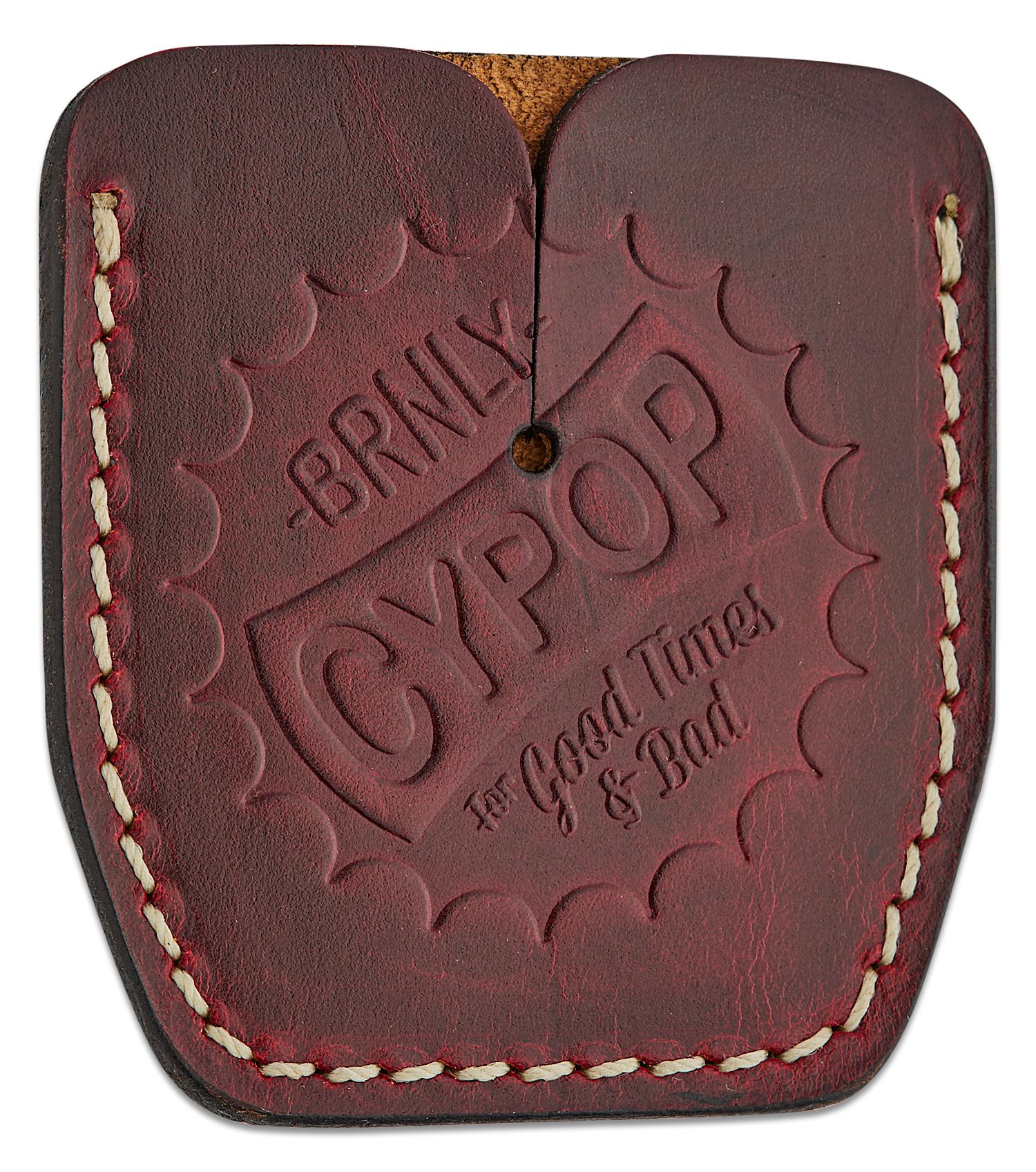 Lucas Burnley GSD Red Leather Cypop Cozie - KnifeCenter