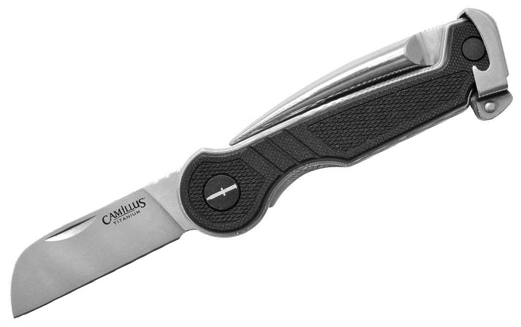 Camillus Marlin Spike 2.0 Folding Knife 2.5 440 Titanium Bonded Sheepsfoot  Blade, Black G10 Handles - KnifeCenter - 19486