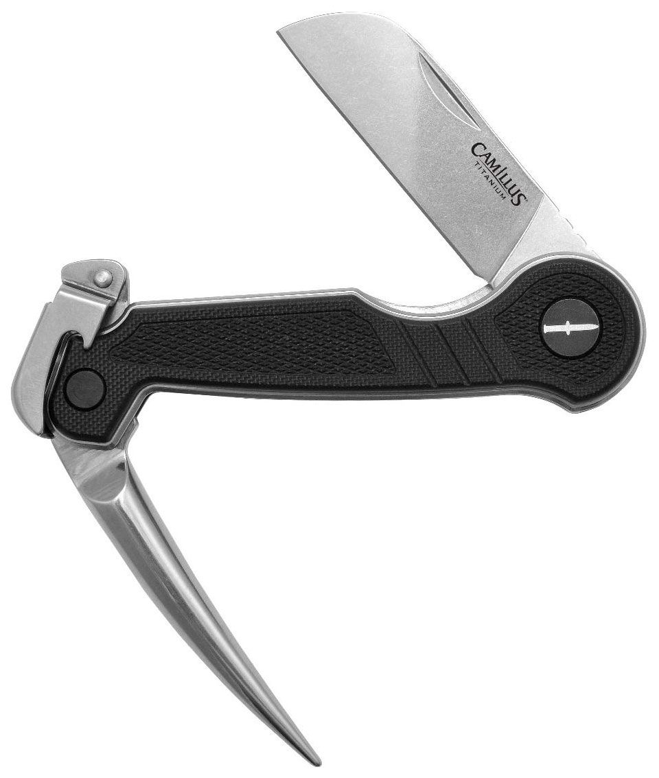Camillus Marlin Spike 2.0 Folding Knife 2.5 440 Titanium Bonded Sheepsfoot  Blade, Black G10 Handles - KnifeCenter - 19486