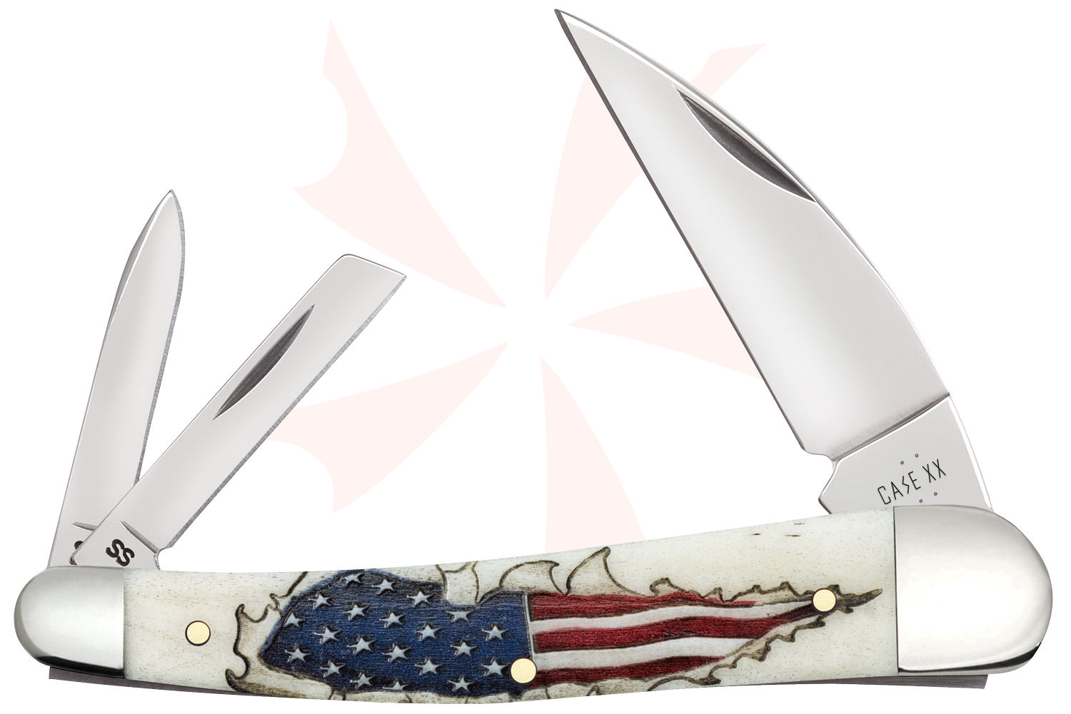 Case 2025 SHOT Show Bursting Flag Smooth Natural Bone Embellished