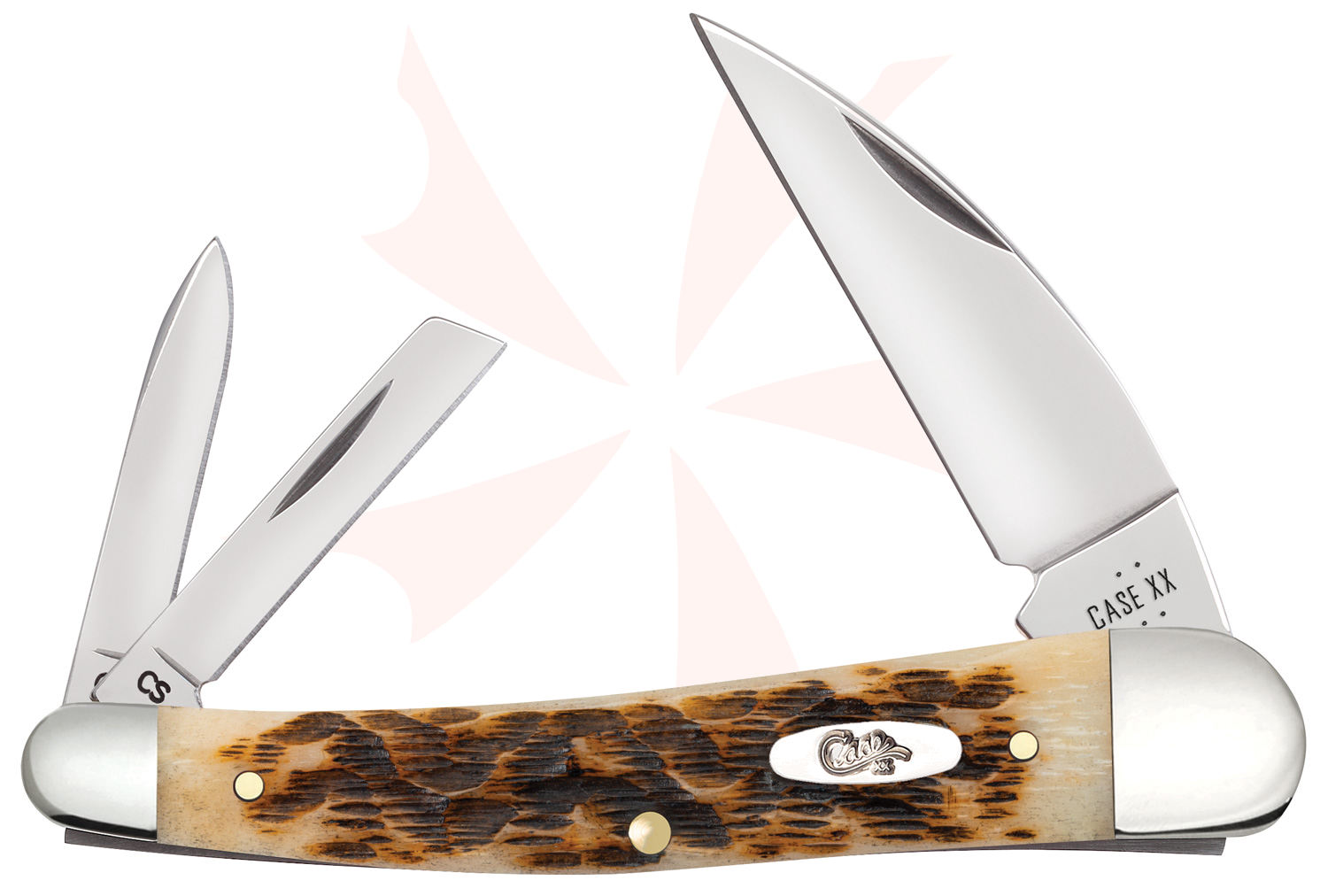 Case Peach Seed Jig Amber Bone Seahorse Whittler Pocket Knife 4
