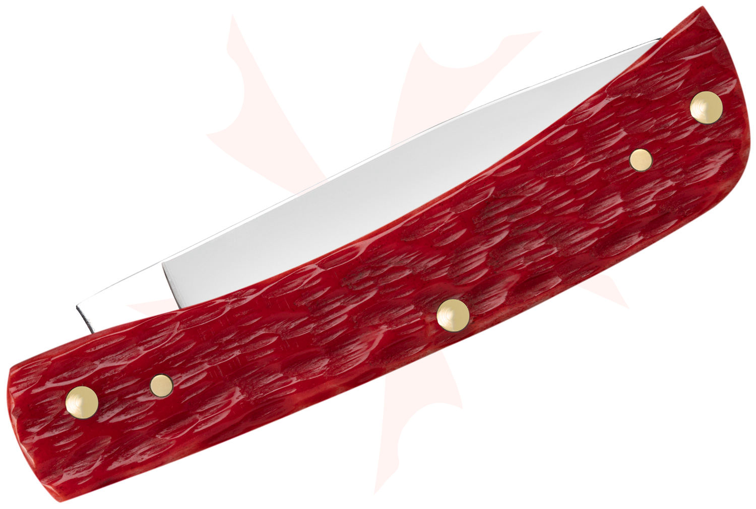 Case Peach Seed Jig Dark Red Bone Sod Buster Jr. Pocket Knife 3.63