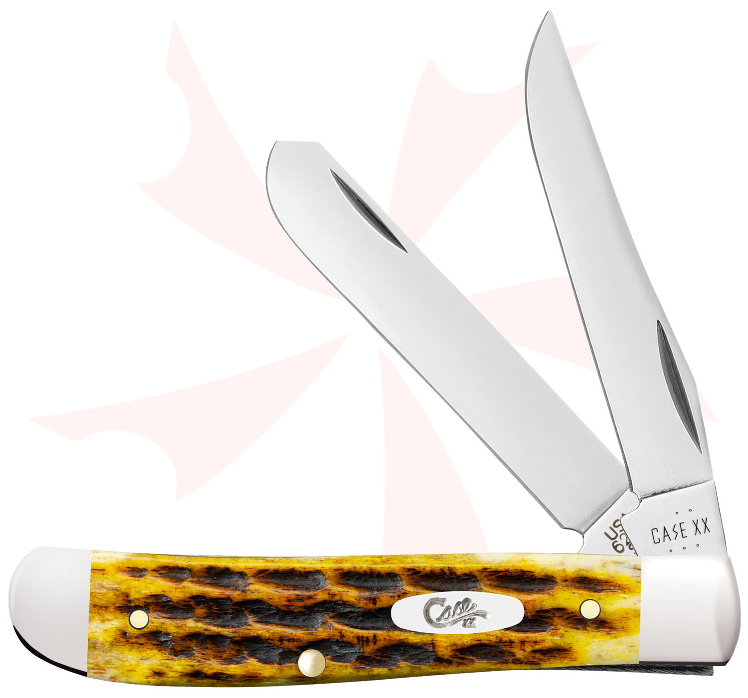Case Heritage Jig Honeycomb Bone Mini Trapper Pocket Knife 3.5