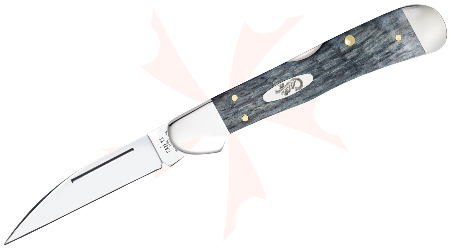 Case Pocket Worn Crandall Jig Gray Bone CopperLock Pocket Knife