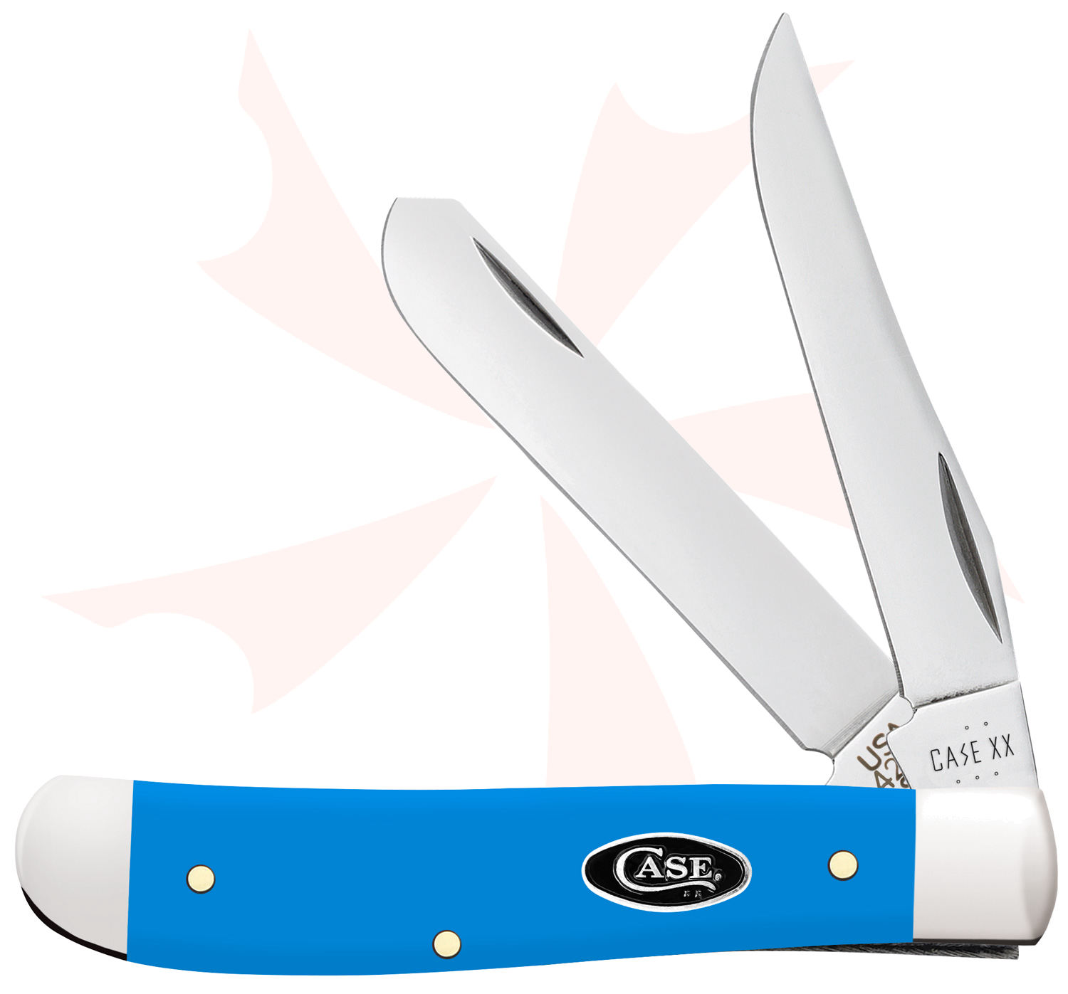 Case Light Blue Synthetic Mini Trapper Pocket Knife 3.5