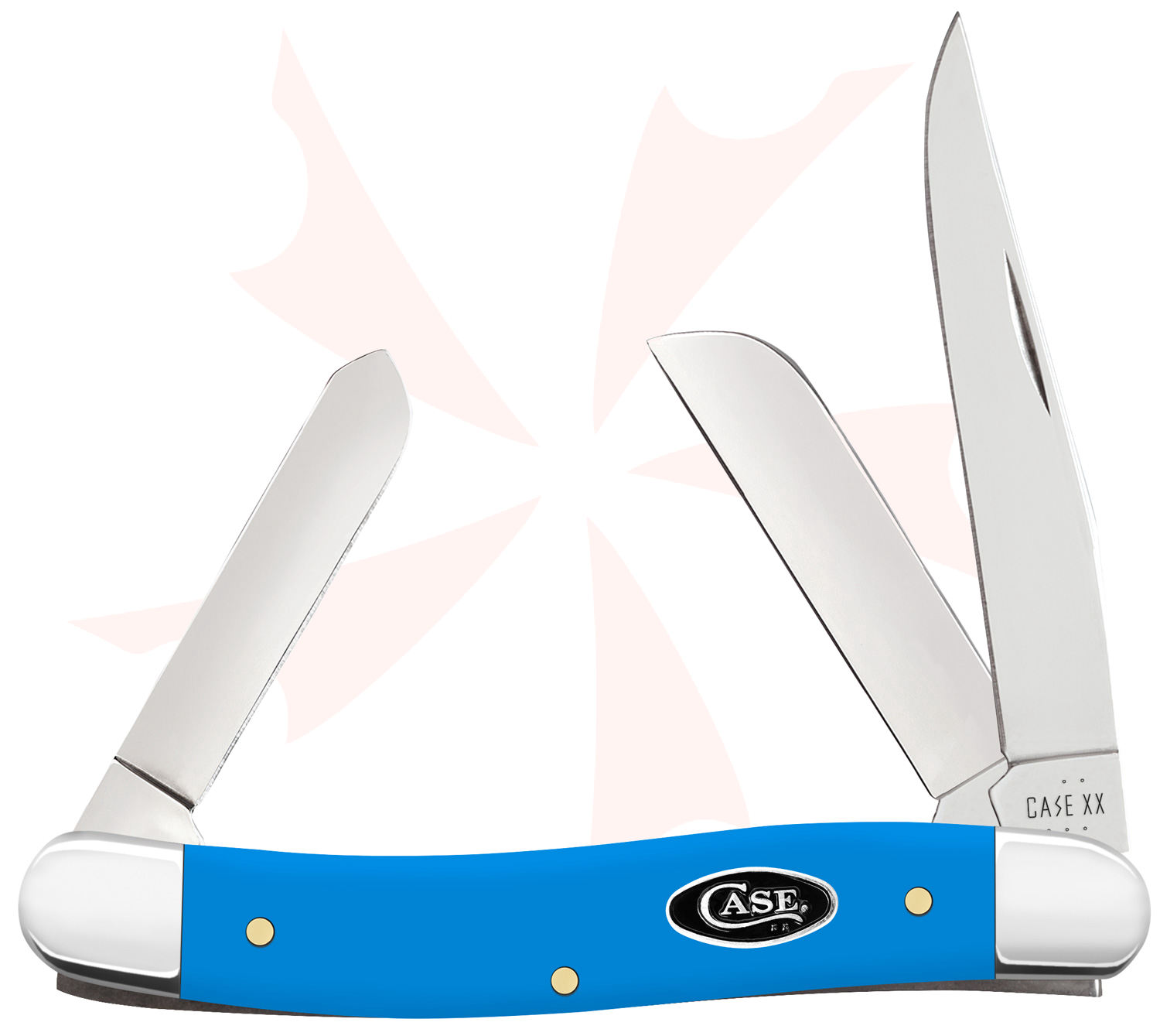 Case Light Blue Synthetic Medium Stockman Pocket Knife 3.63