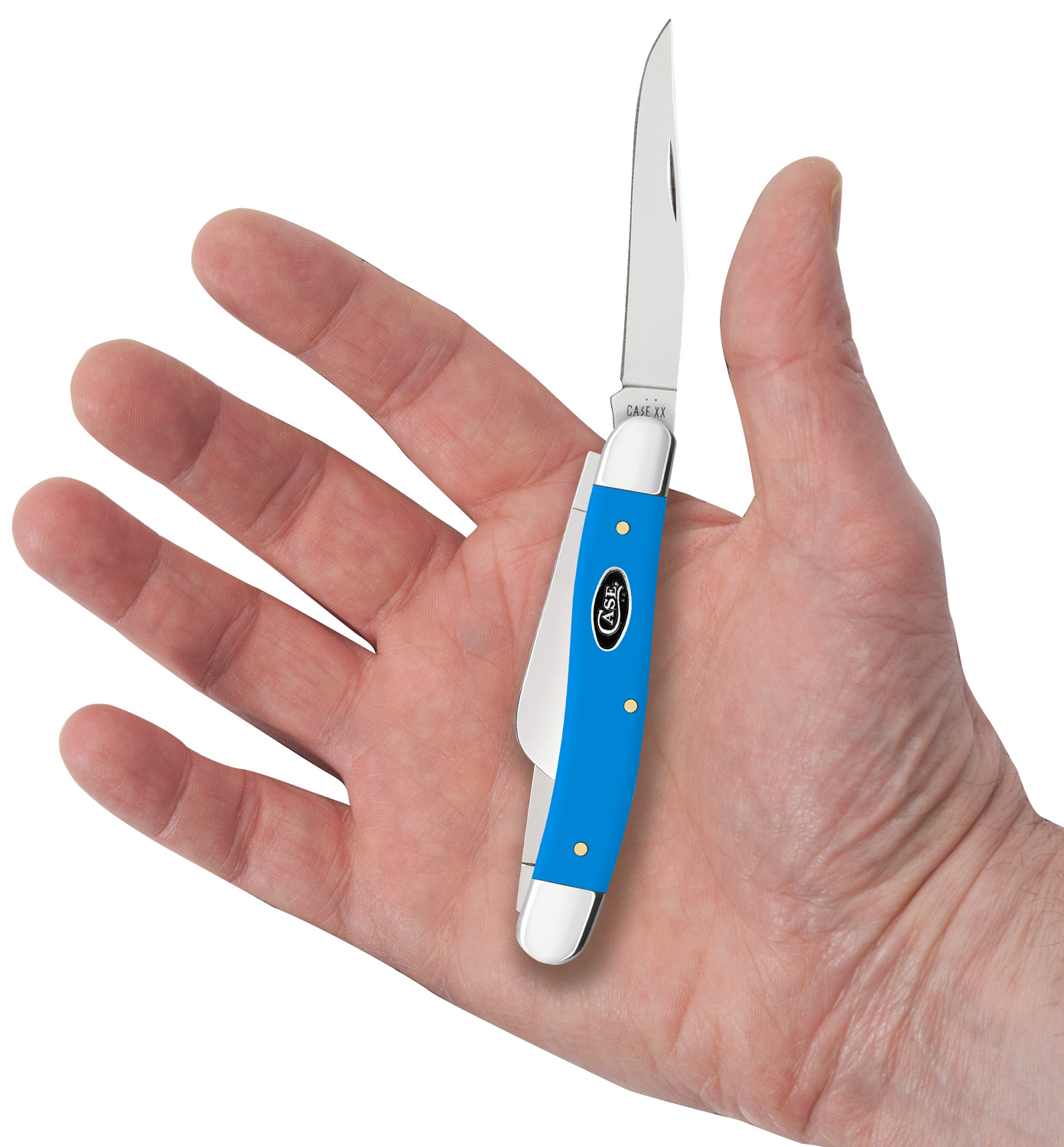 SS Case Light Blue Synthetic Medium Stockman Pocket Knife 3.63