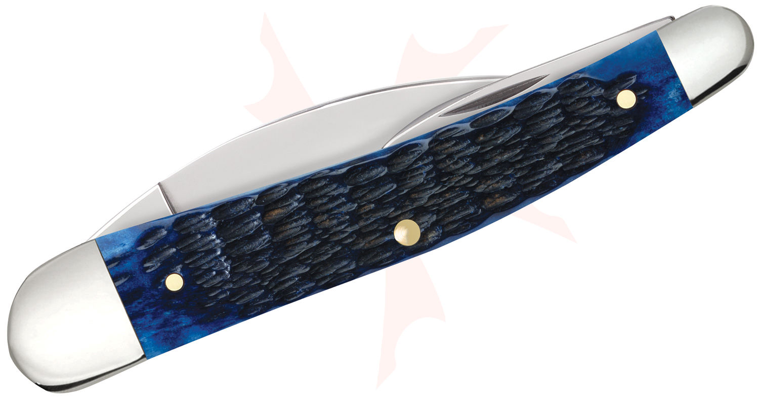 Case Rogers Jig Navy Blue Bone Seahorse Whittler Pocket Knife 4
