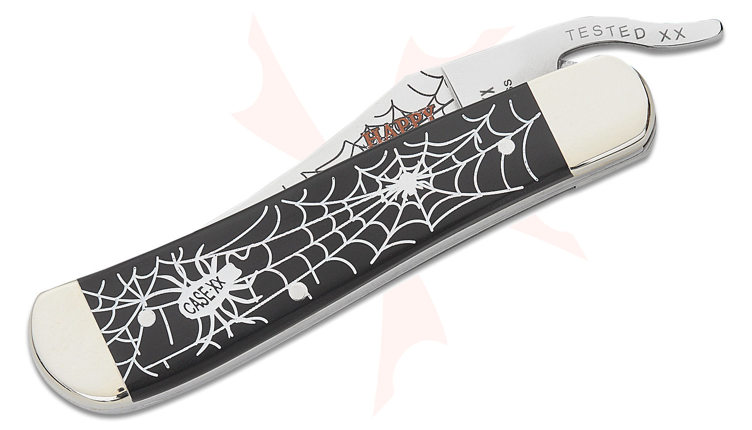 Case Smooth Halloween Black Synthetic RussLock Pocket Knife 4.13