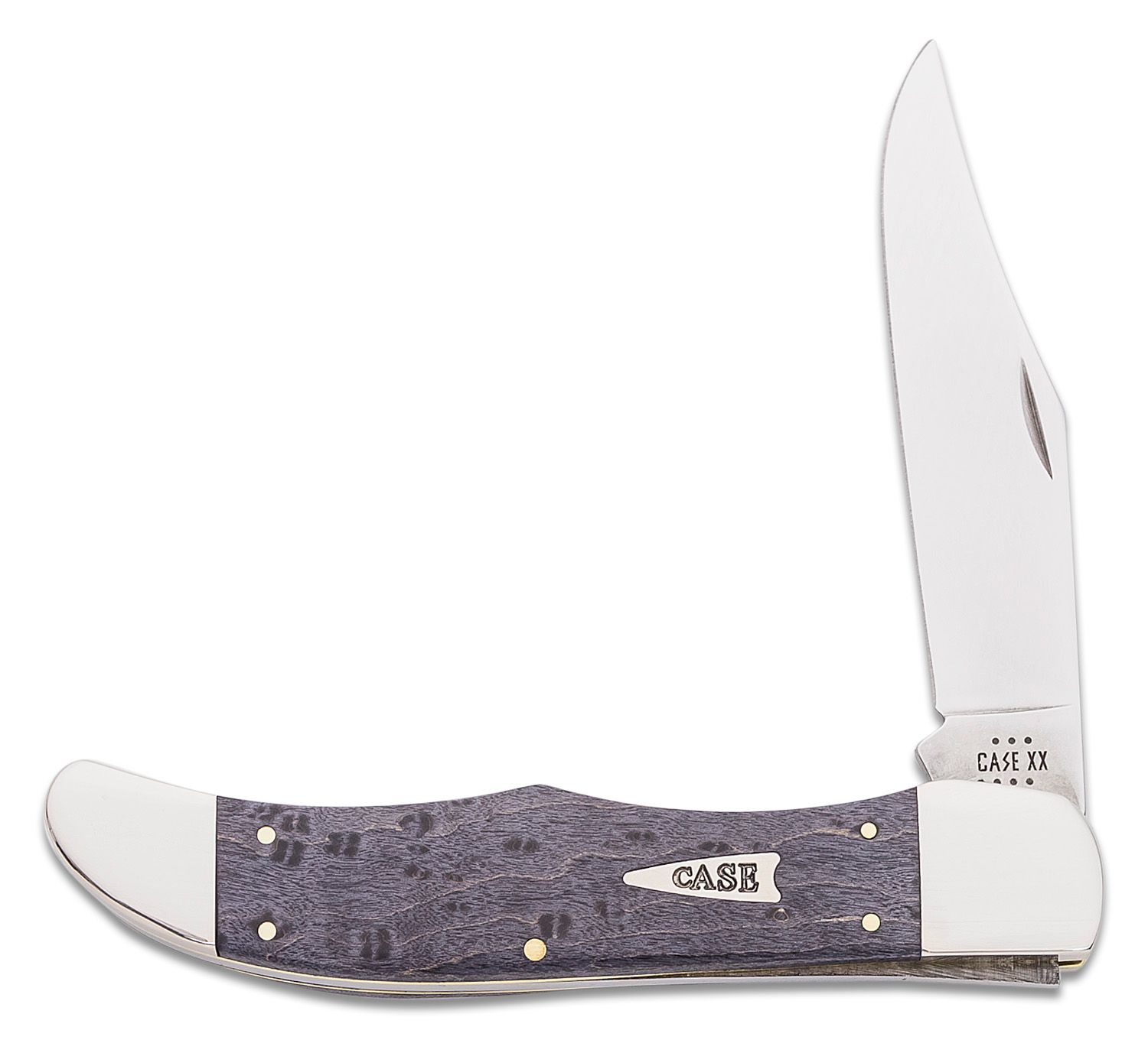 Case Gray Birdseye Maple Folding Hunter Knife 5.25 Closed (7165 SS) -  KnifeCenter - 11013
