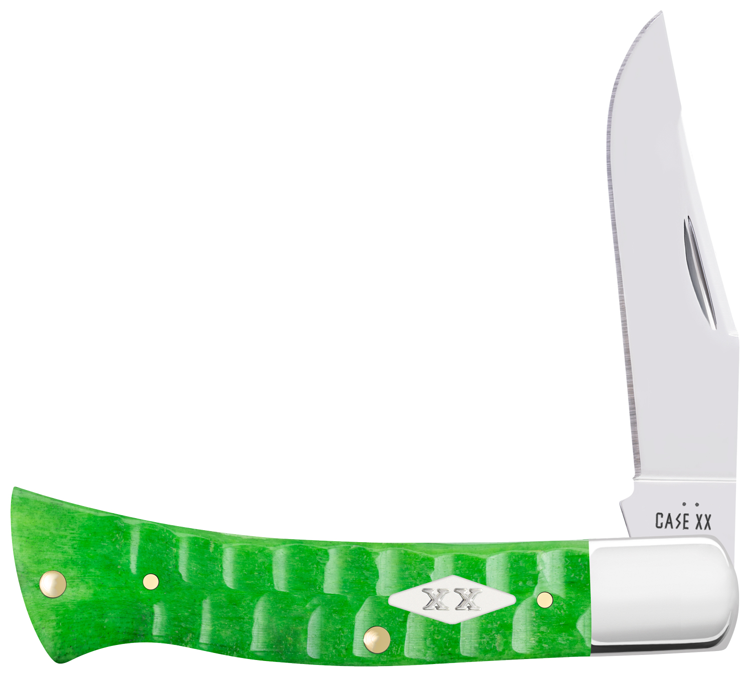 Case Gator Jig Bright Green Bone Axe Handle Pocket Knife 3.86