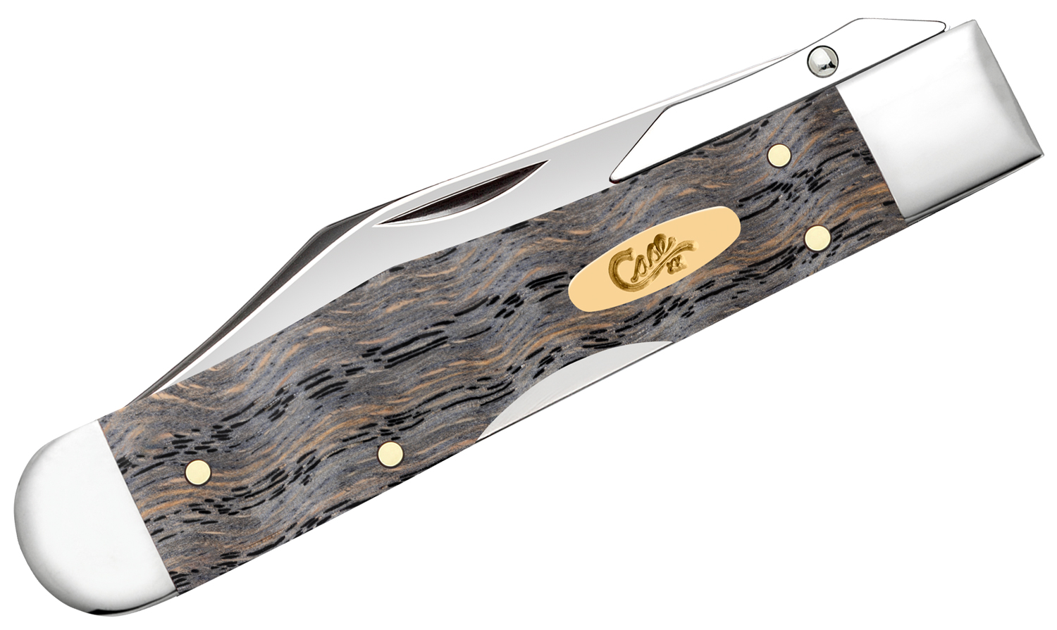 Case Smooth Black Curly Oak Cheetah Cub Pocket Knife 3.5