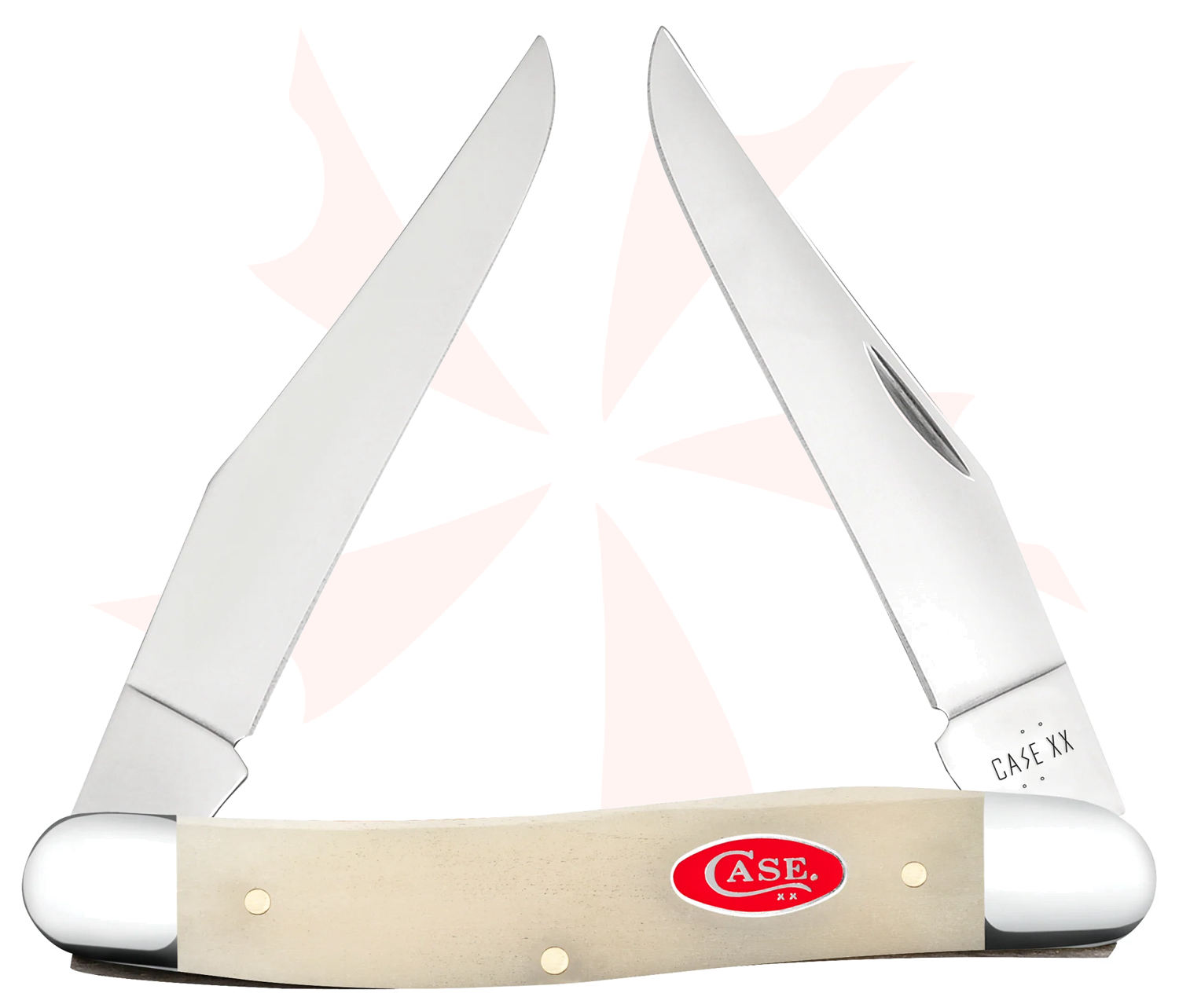 Case Smooth Natural Bone Muskrat Pocket Knife 3.88