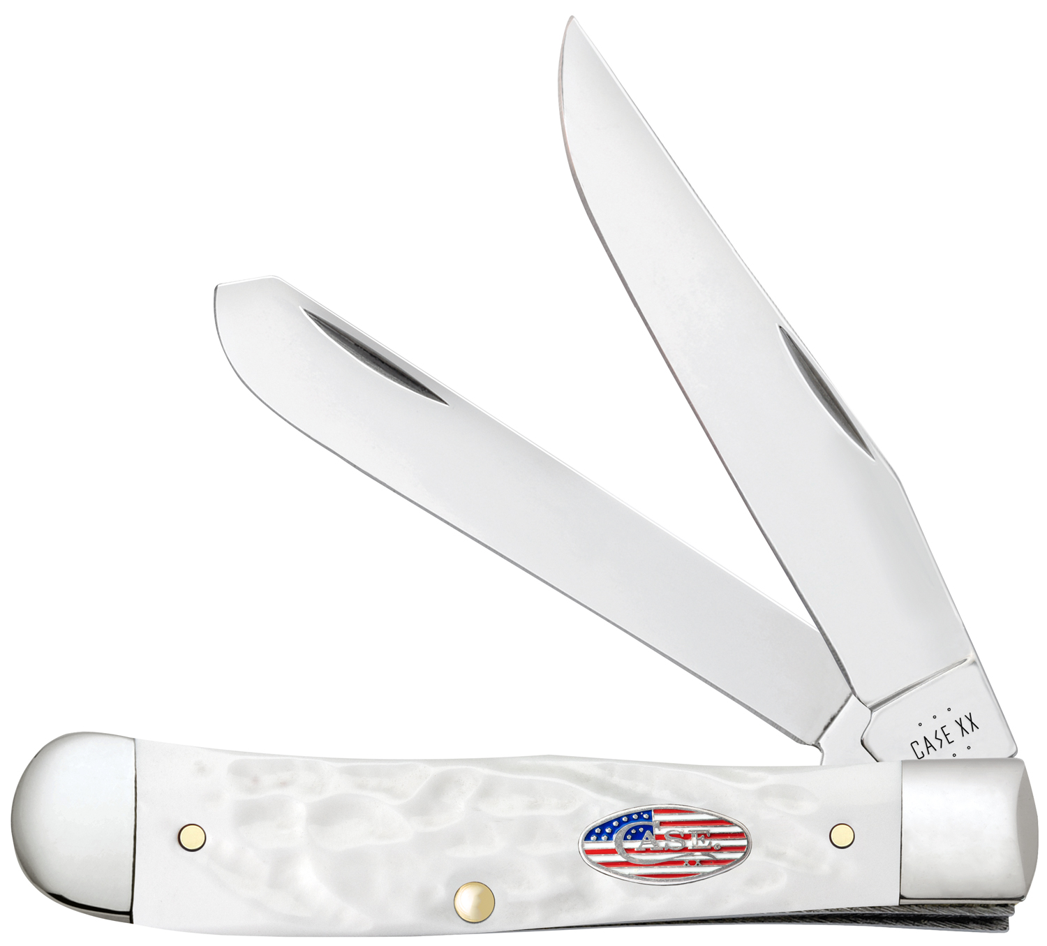 Case Rough Jigged White Synthetic Trapper Pocket Knife 4.13