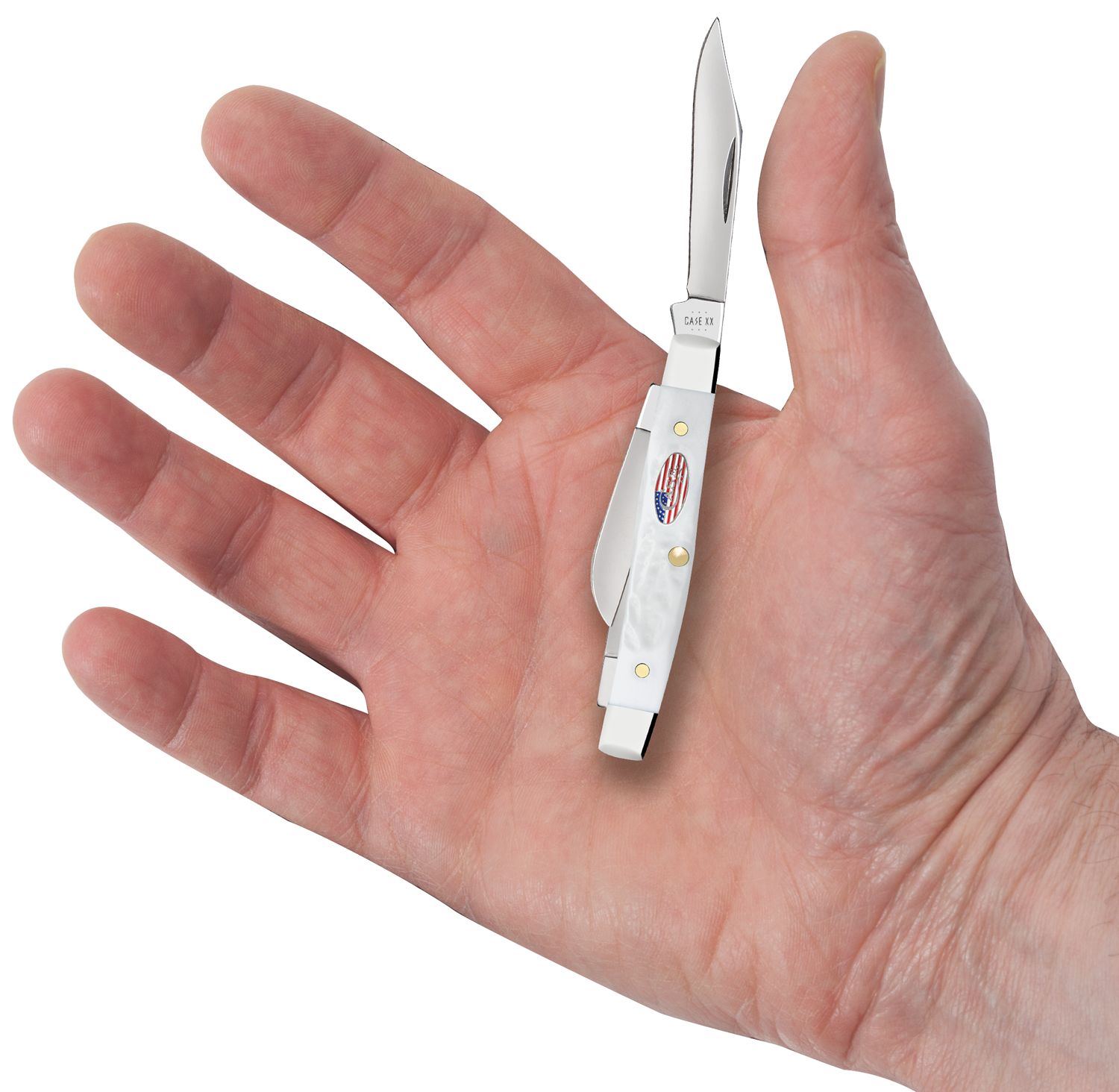 Case Rough Jigged White Synthetic Small Stockman Knife 2.63