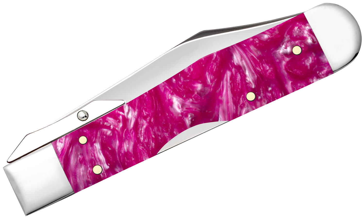 Case Pink Crackle Kirinite Cheetah Cub Pocket Knife 3.5