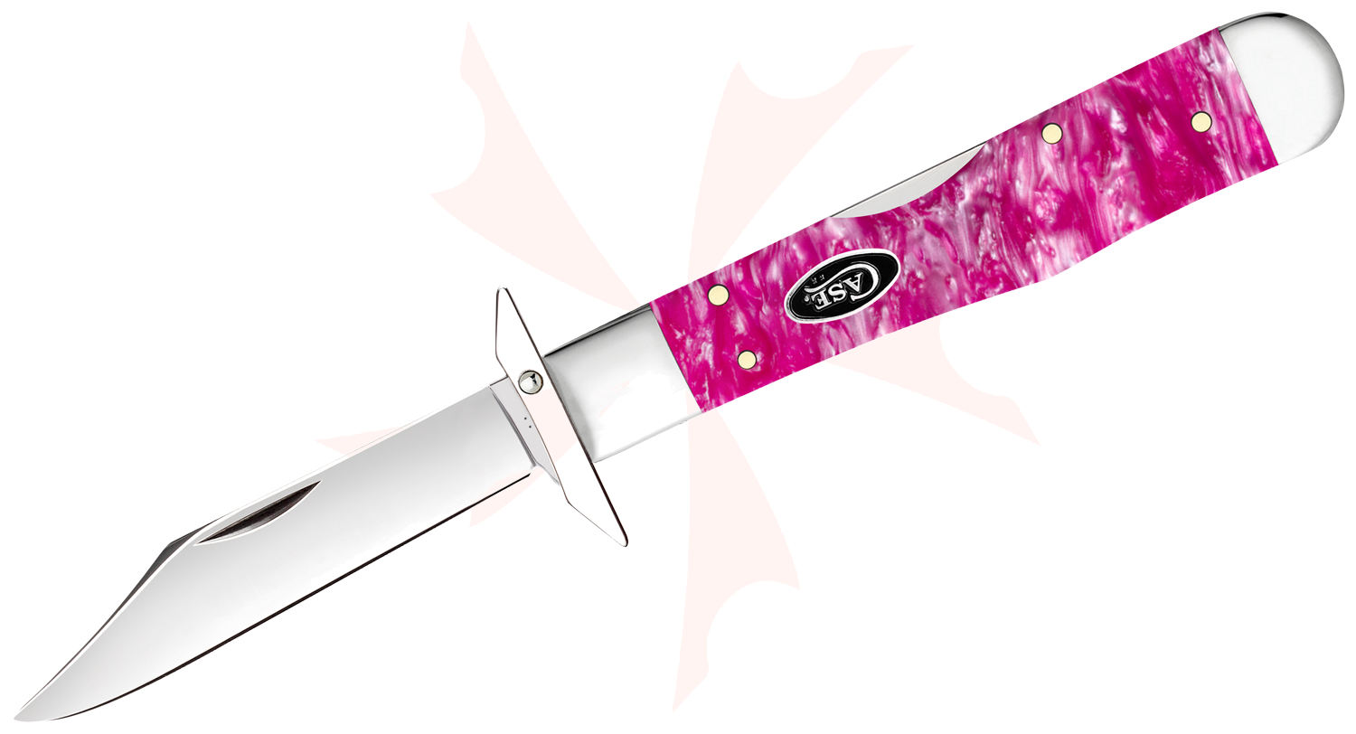 Case Pink Crackle Kirinite Cheetah Cub Pocket Knife 3.5