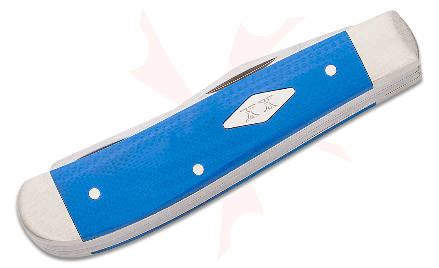 Case Smooth Blue G10 Mini Trapper Pocket Knife 3.5" Closed (10207 SS