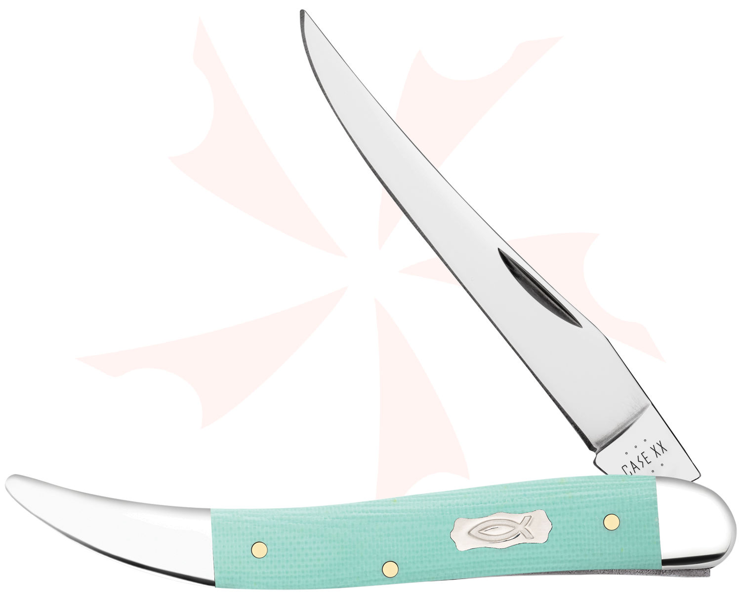 Case Smooth Seafoam Green G10 Medium Texas Toothpick 4.25