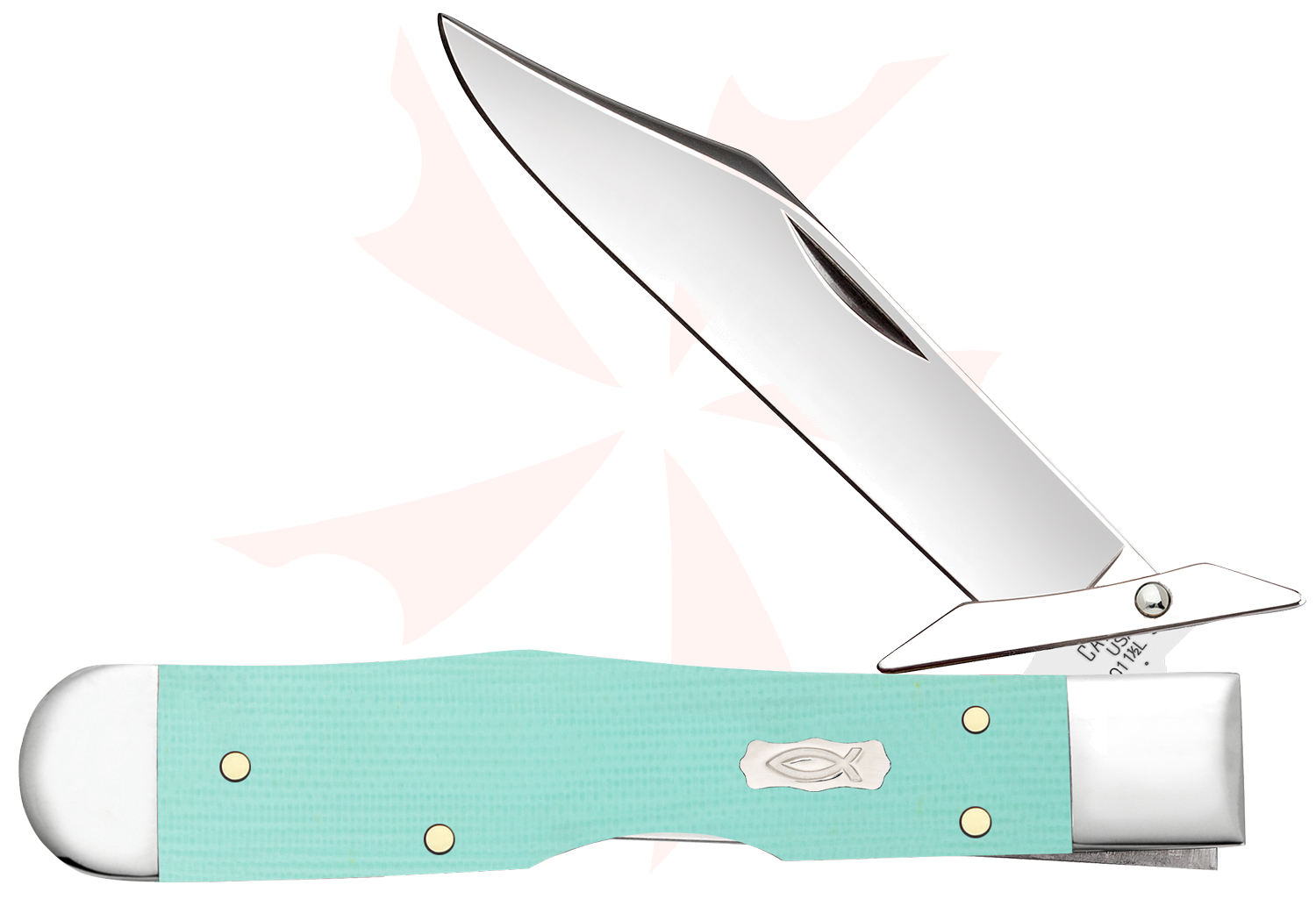 Case Smooth Seafoam Green G10 Cheetah Cub Pocket Knife 3.5