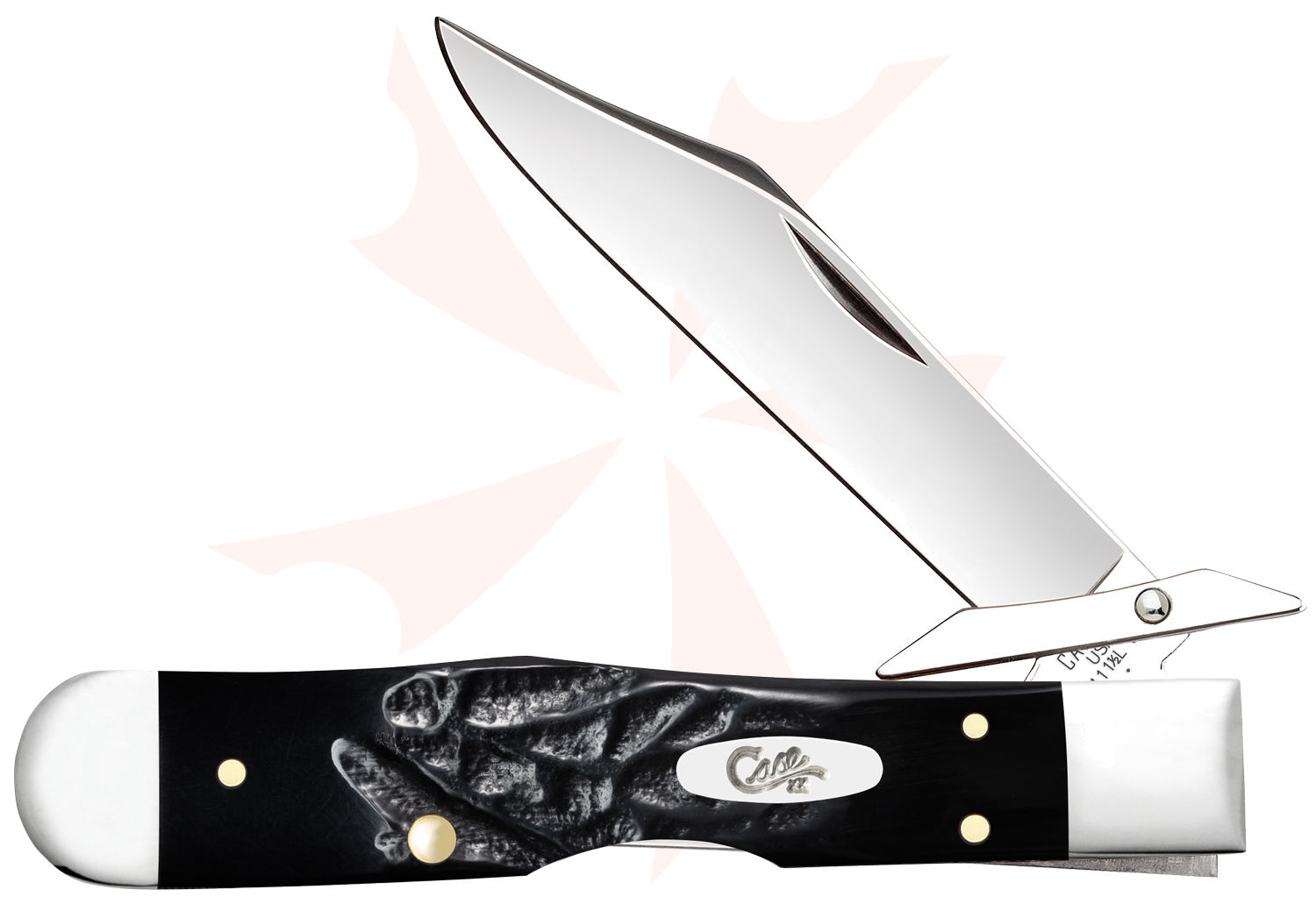 Case Rough Jig Black Synthetic Cheetah Cub Pocket Knife 3.5