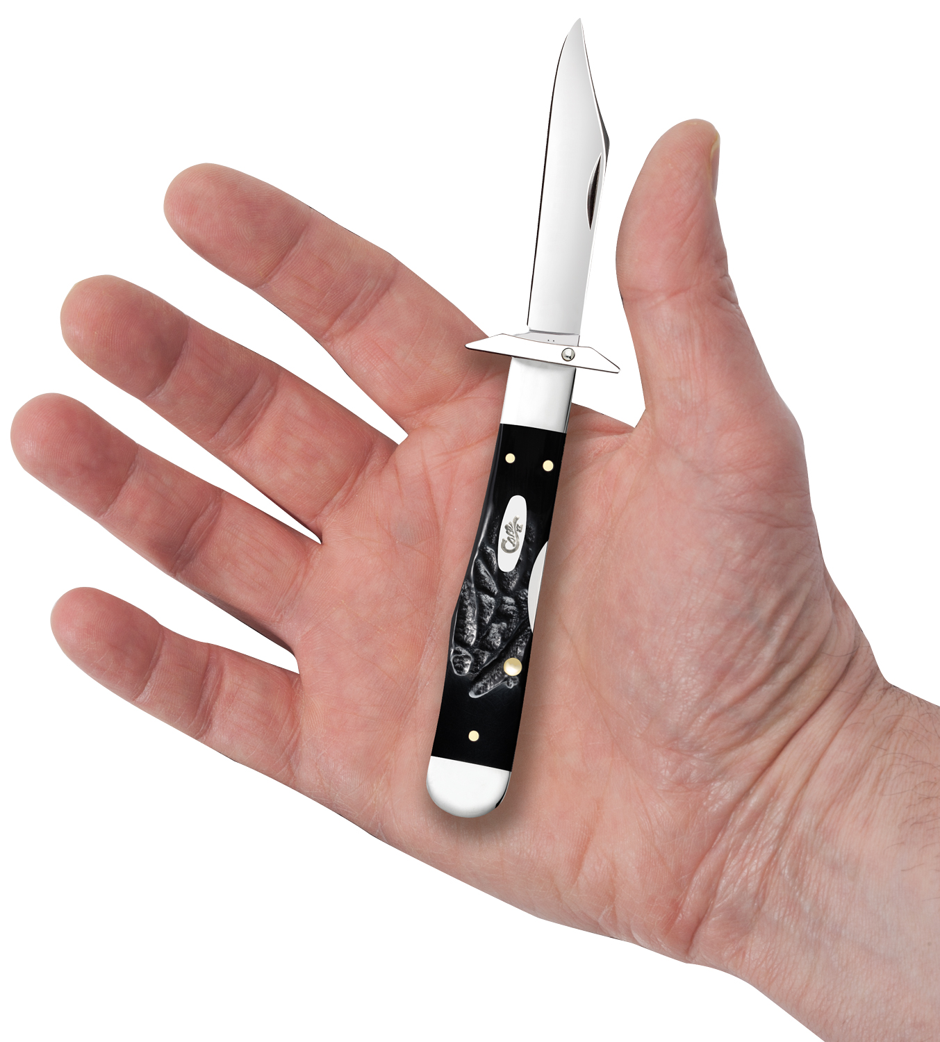 Case Rough Jig Black Synthetic Cheetah Cub Pocket Knife 3.5