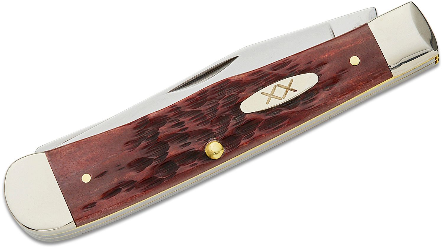 Case®  Peach Seed Jig Dark Red Bone CS Trapper Knife –